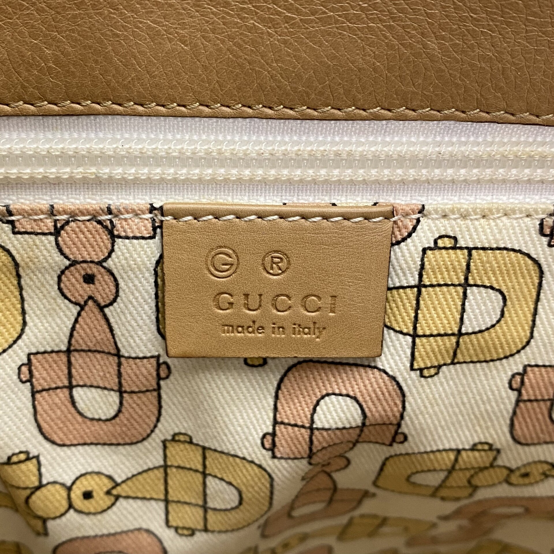 Bolsa Gucci Couro GG Monograma Bege
