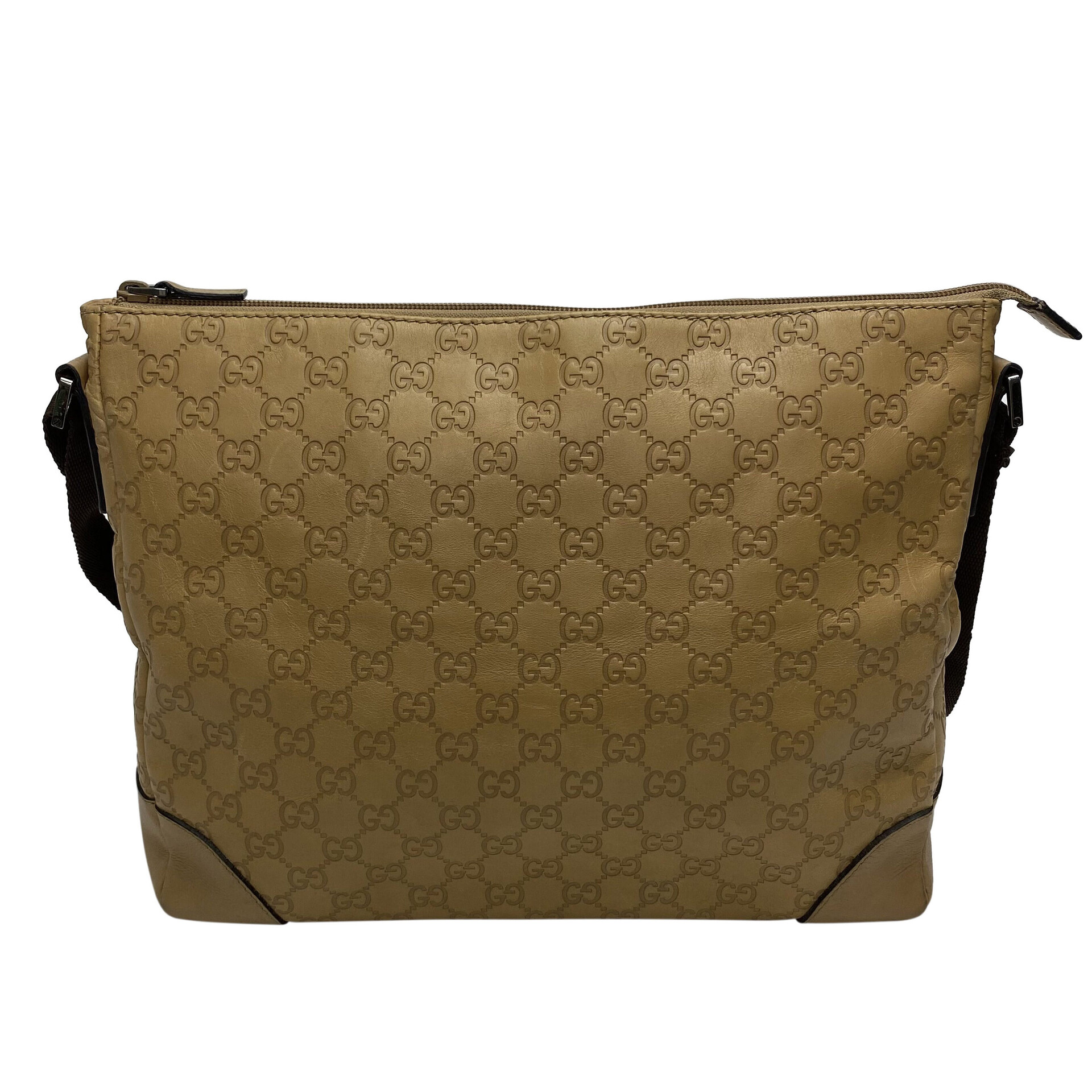 Bolsa Gucci Couro GG Monograma Bege