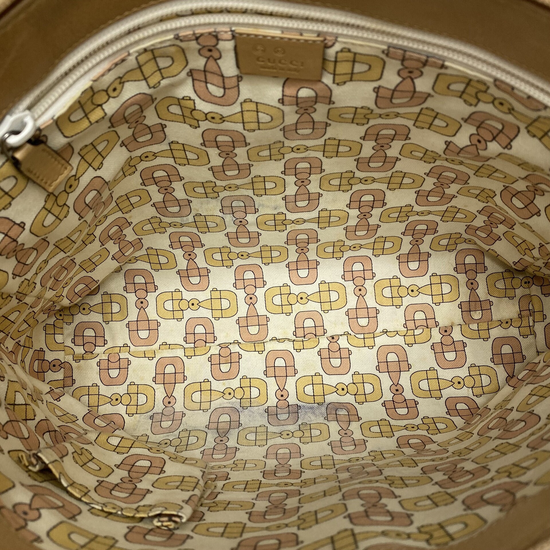 Bolsa Gucci Couro GG Monograma Bege