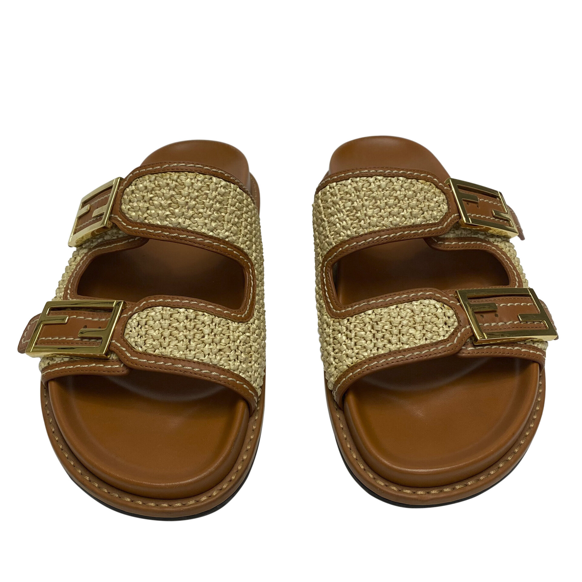 Slide Fendi FF Raffia