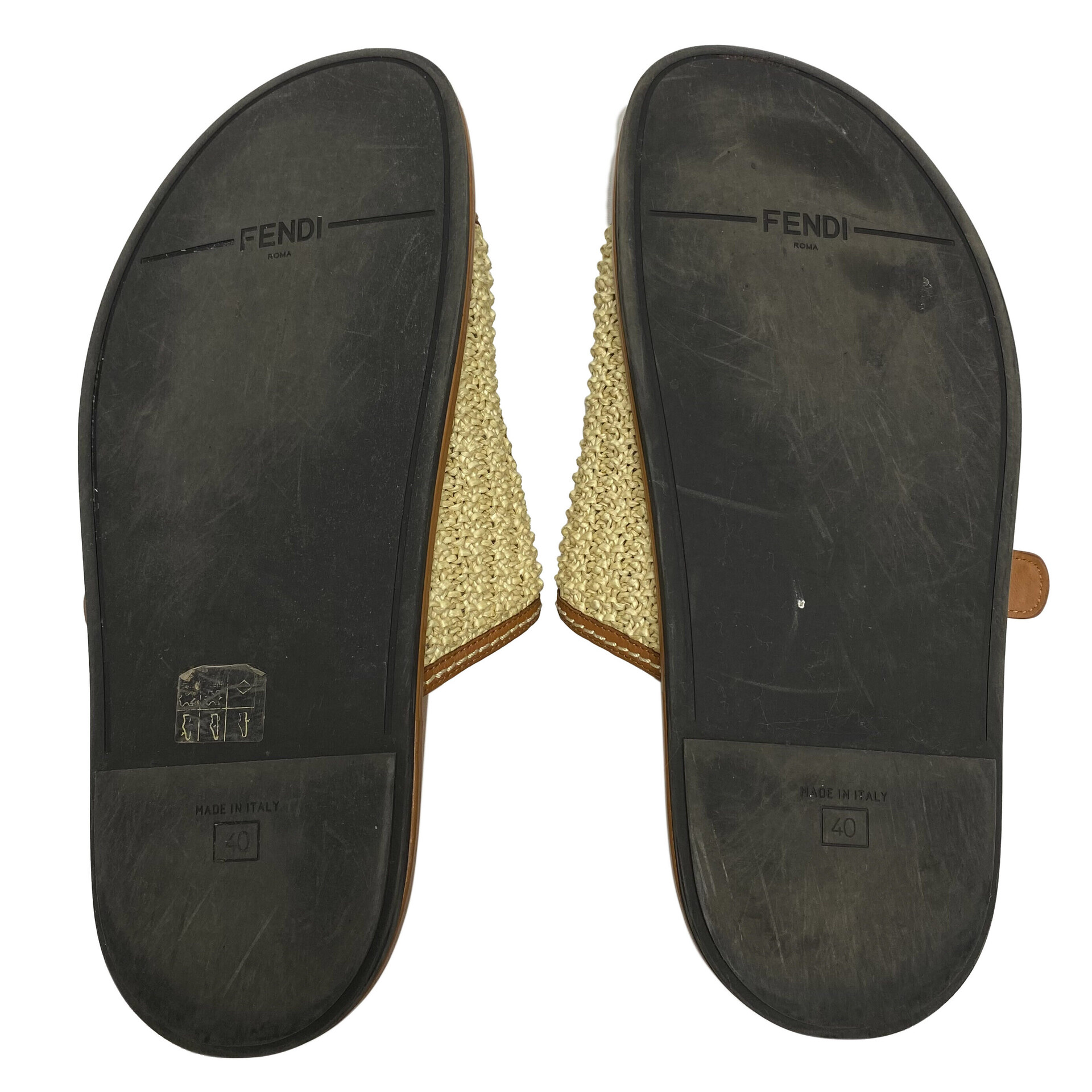 Slide Fendi FF Raffia