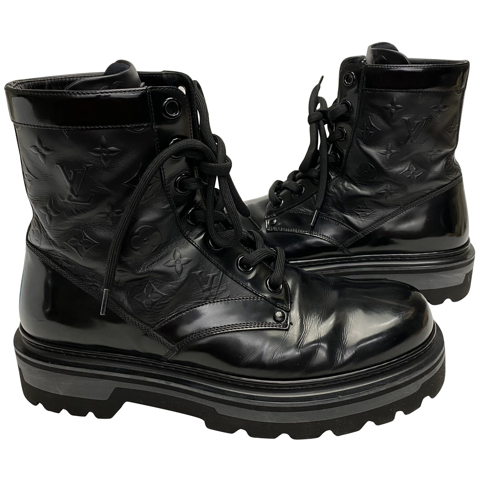 Bota Louis Vuitton Couro Preto