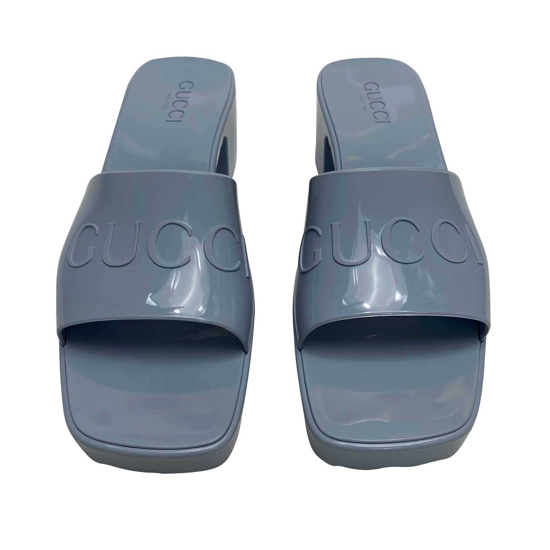 Sandália Gucci Rubber Slides Azul