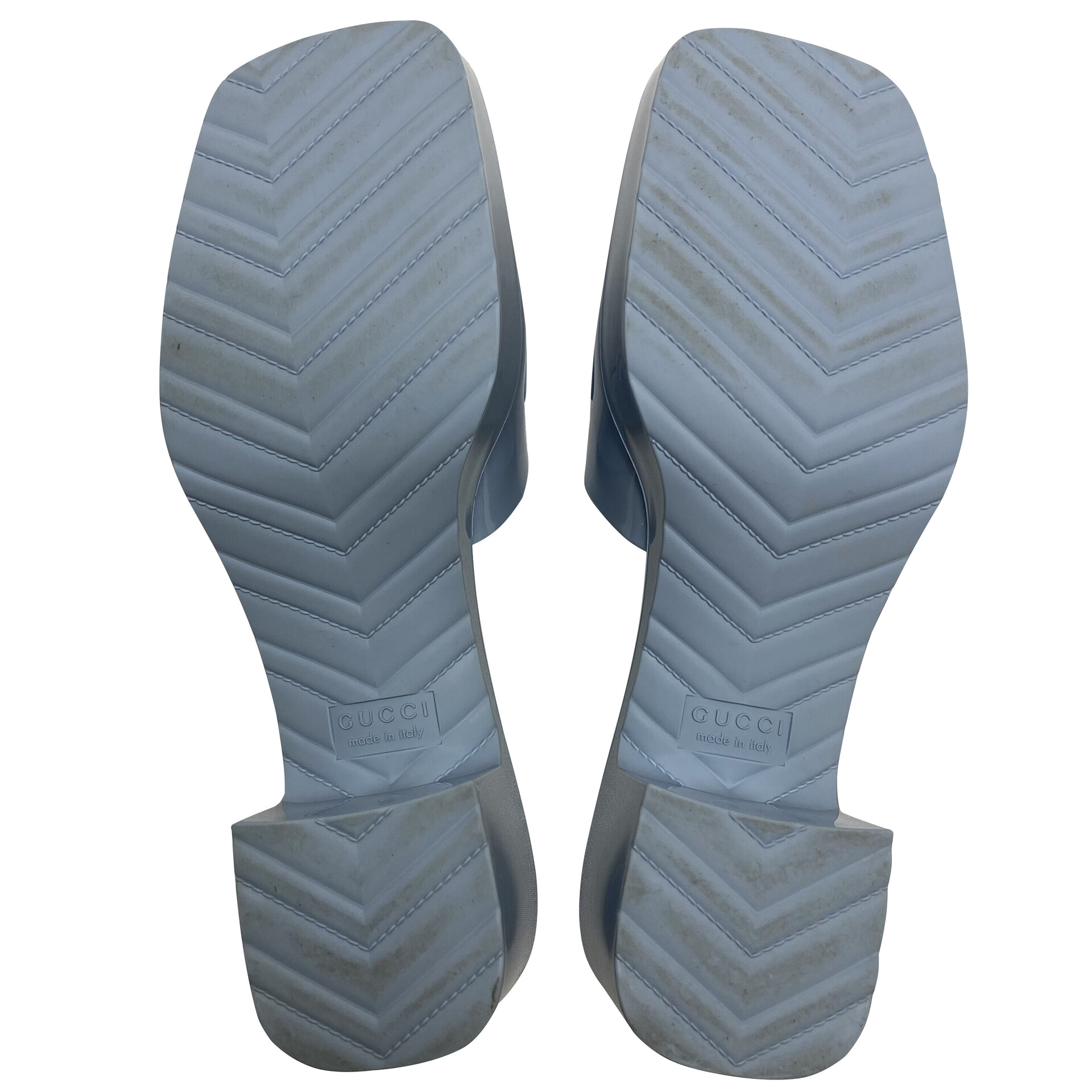 Sandália Gucci Rubber Slides Azul