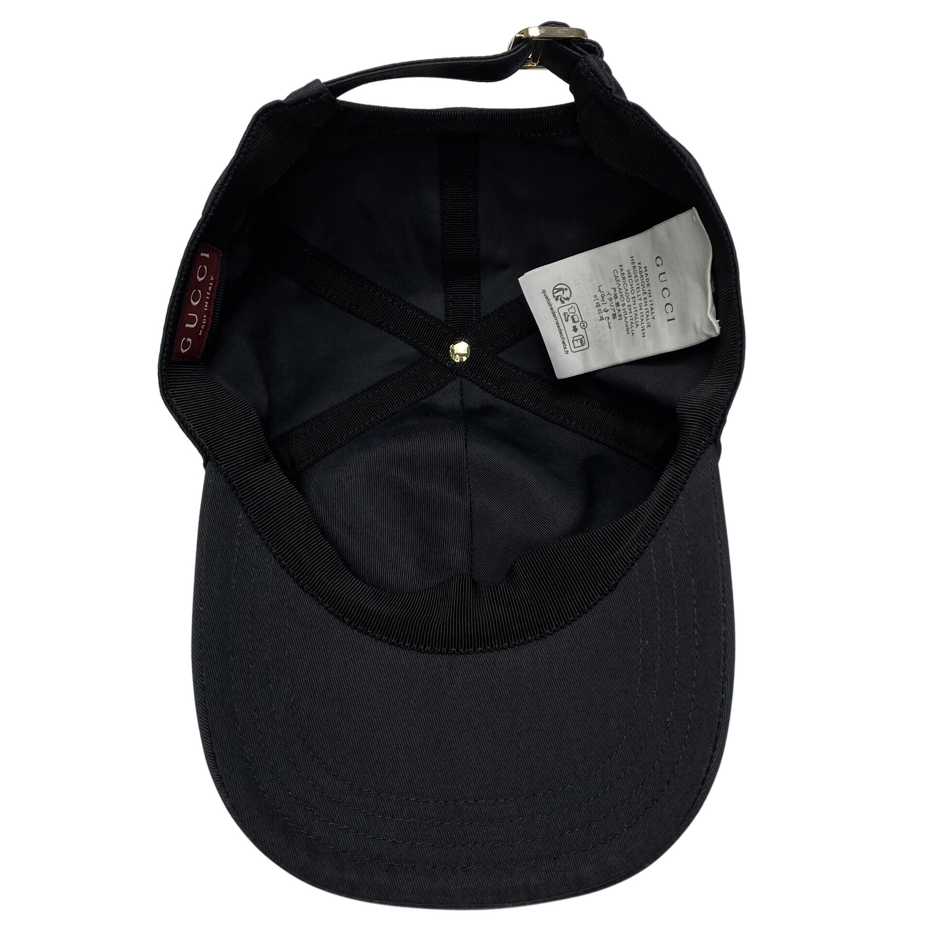 Boné Gucci com Logo Bordado Preto