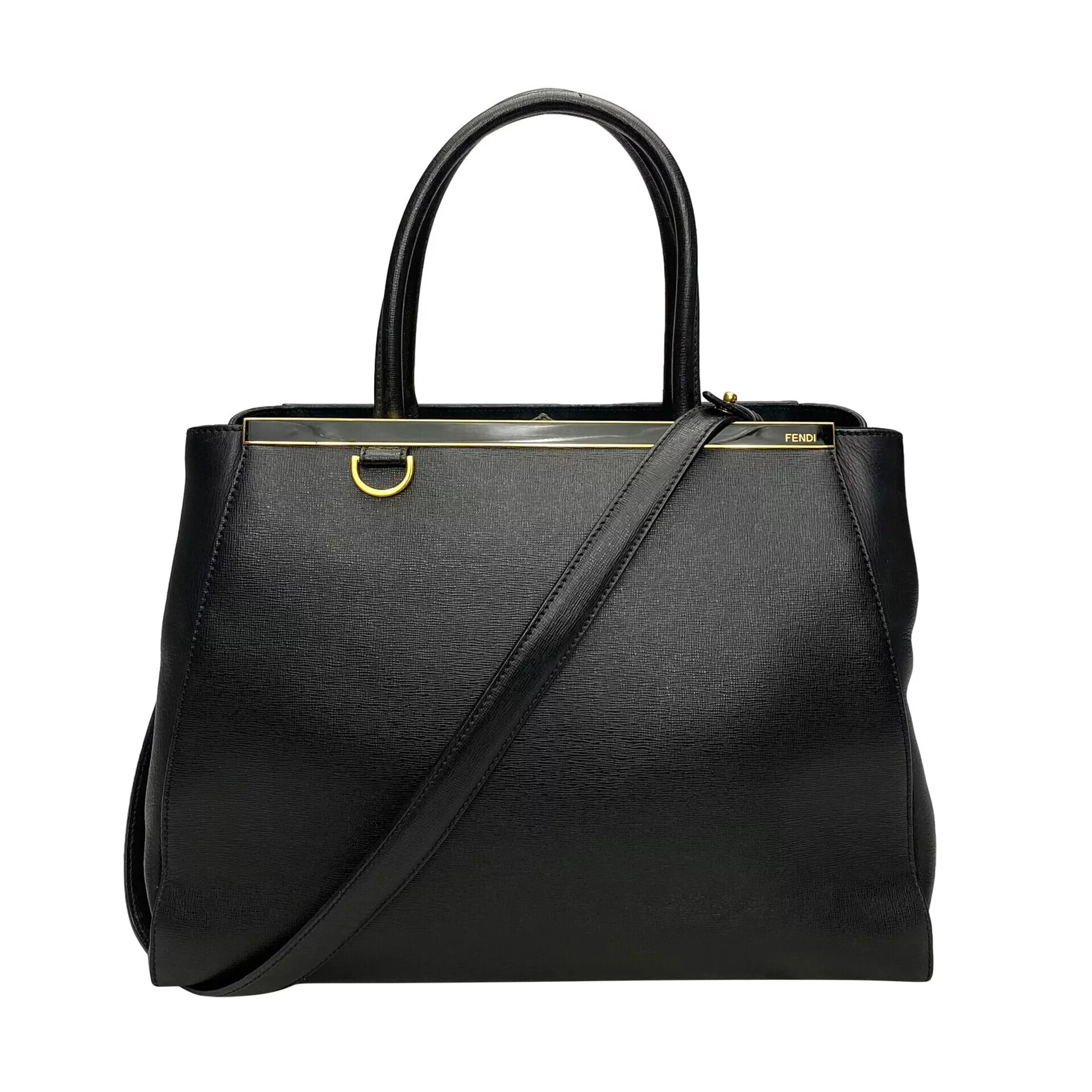 Bolsa Fendi 2Jours Couro Preto