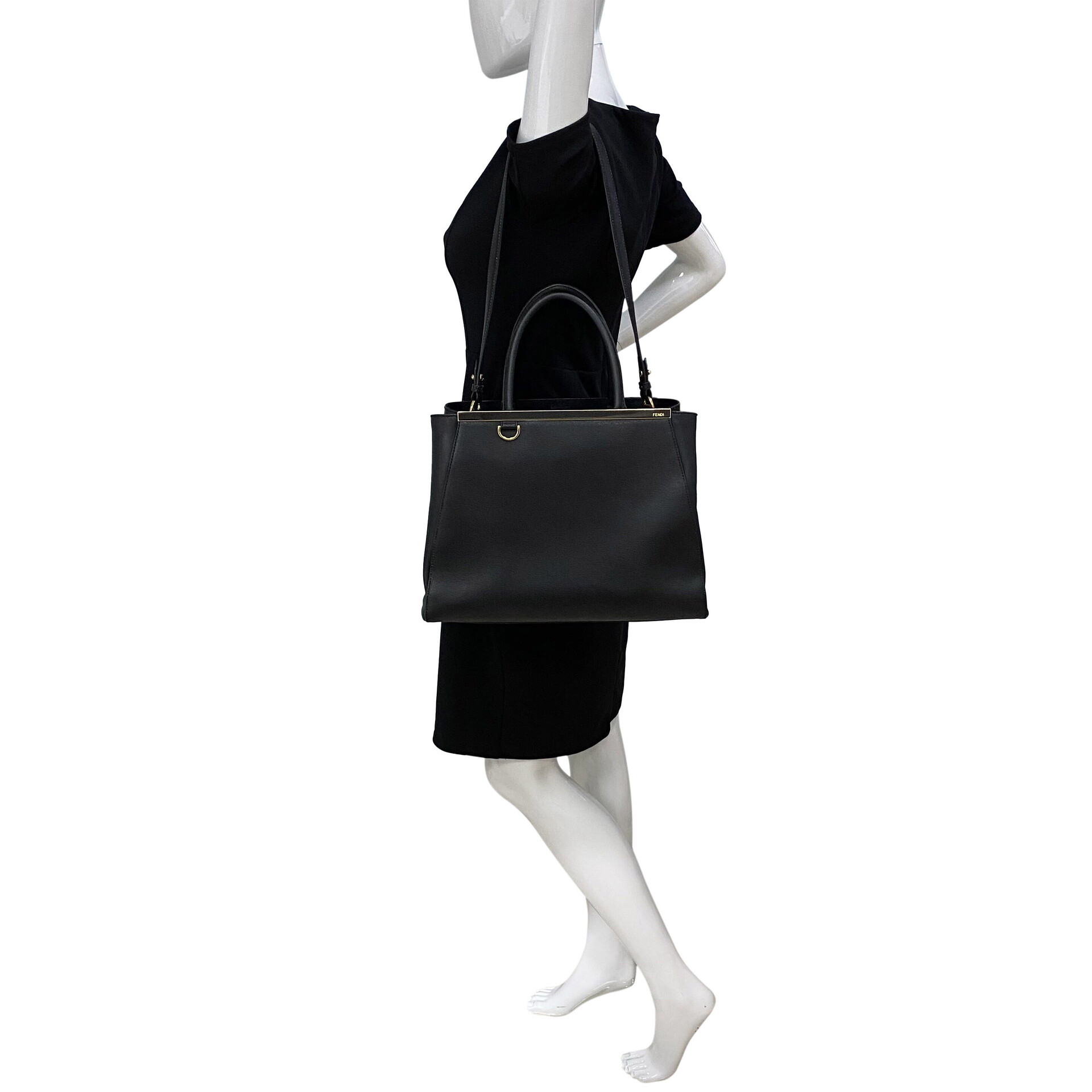 Bolsa Fendi 2Jours Couro Preto