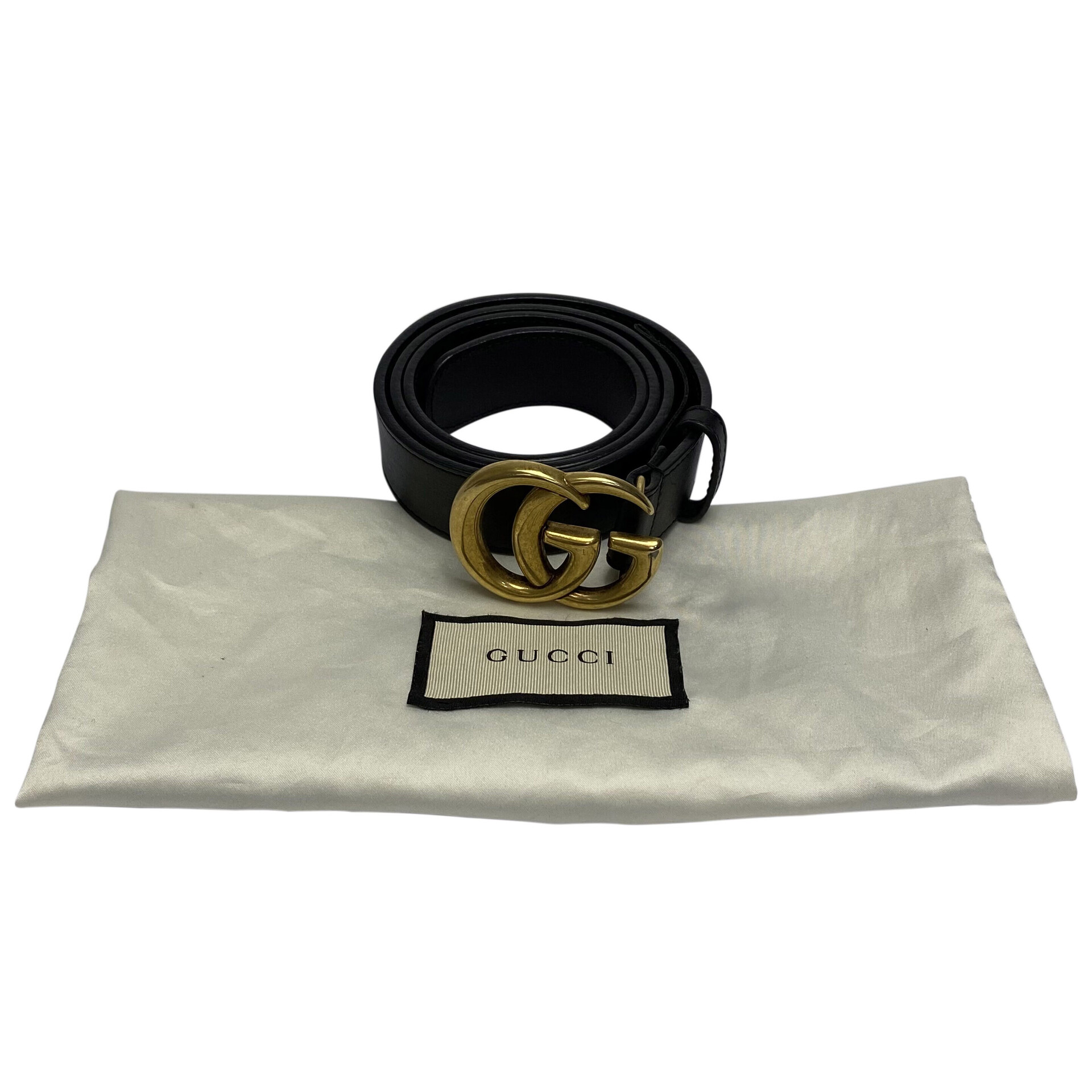 Cinto Gucci GG Couro Preto