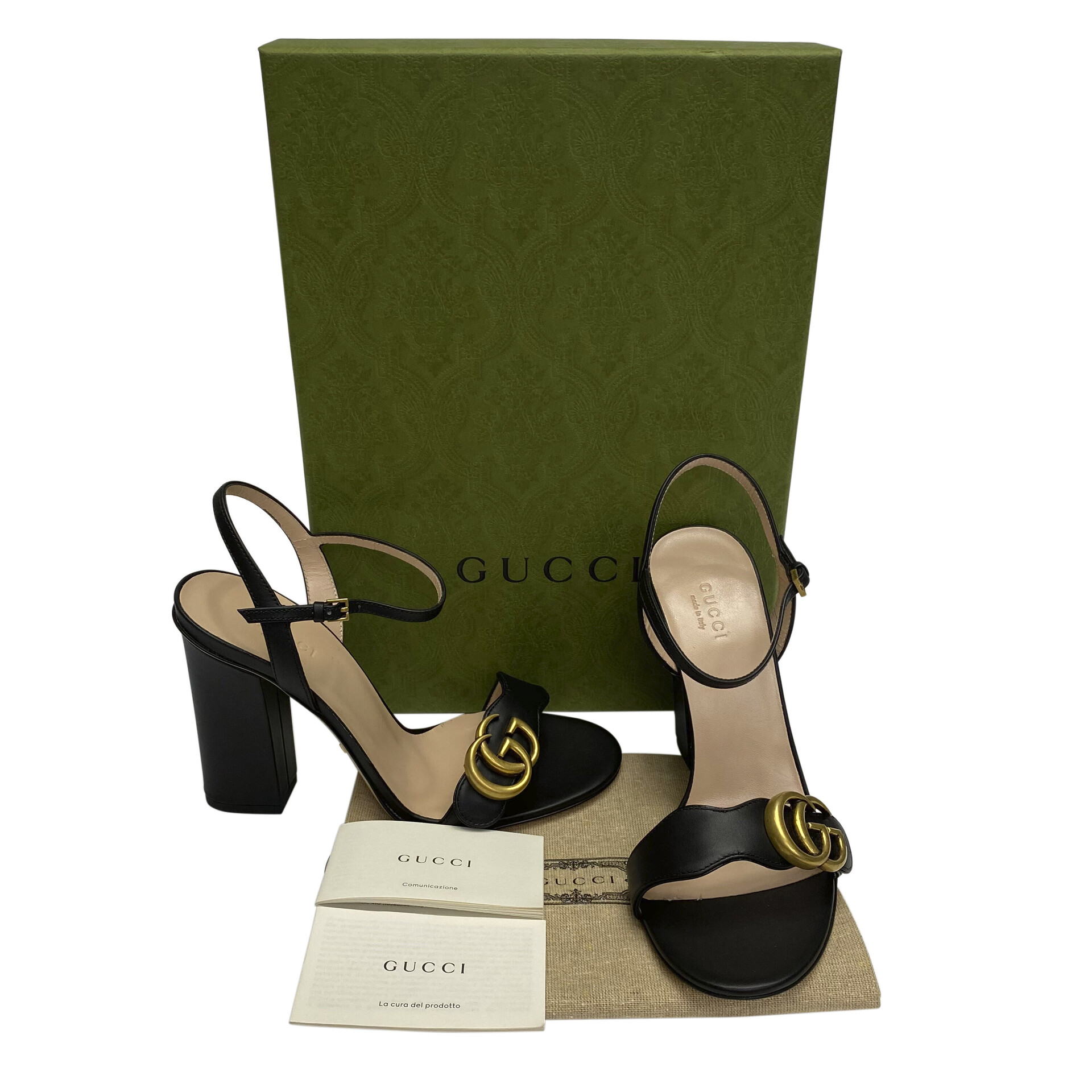 Sandália Gucci GG Marmont Preta