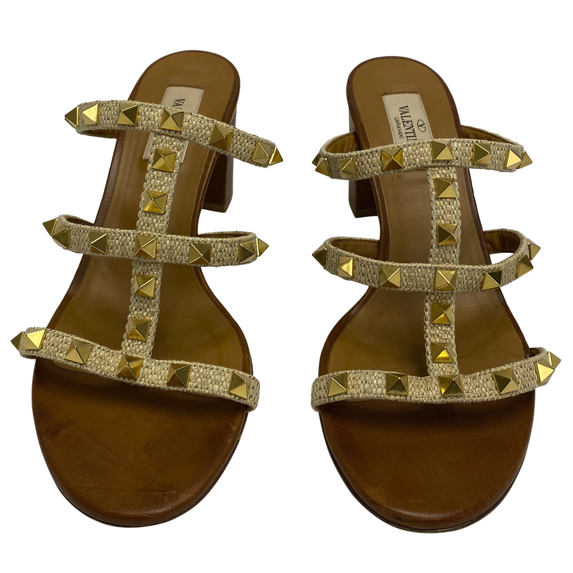 Mule Valentino Garavani Rockstud Ráfia