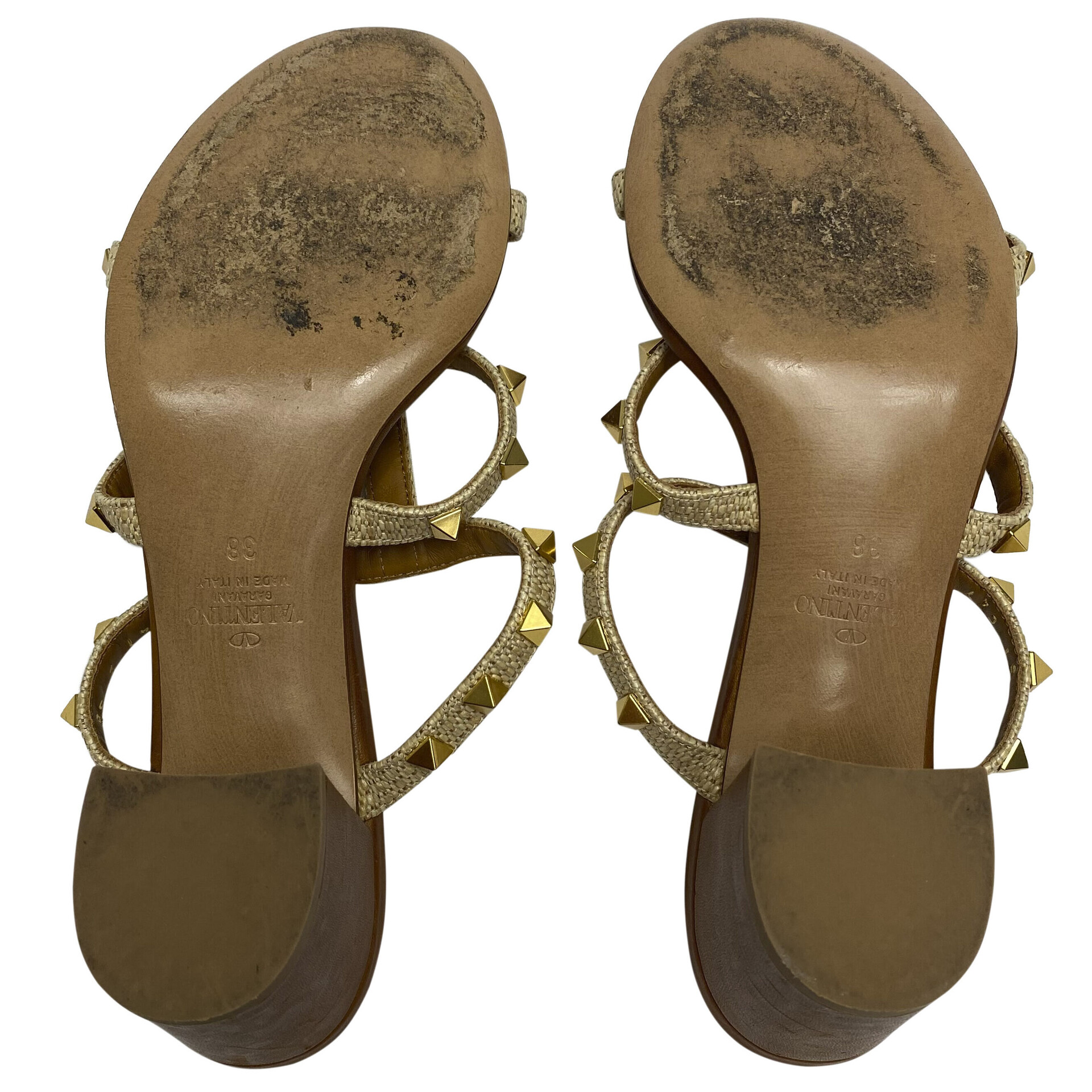 Mule Valentino Garavani Rockstud Ráfia