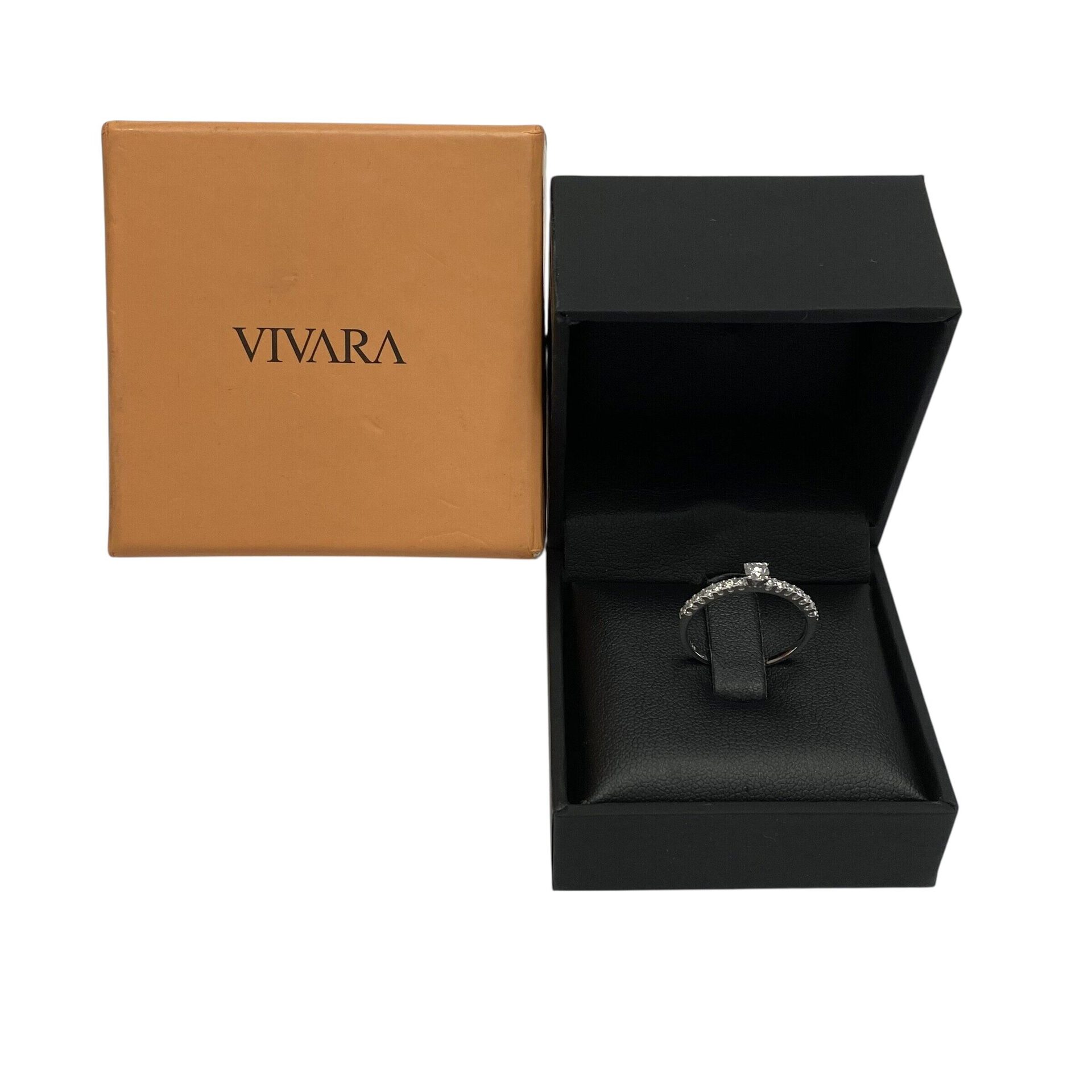 Anel Vivara Ouro Branco com Diamantes