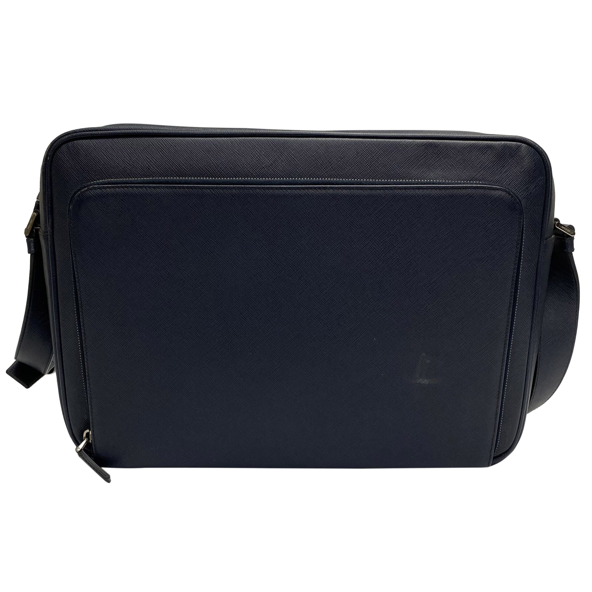 Pasta Prada Couro Azul Marinho