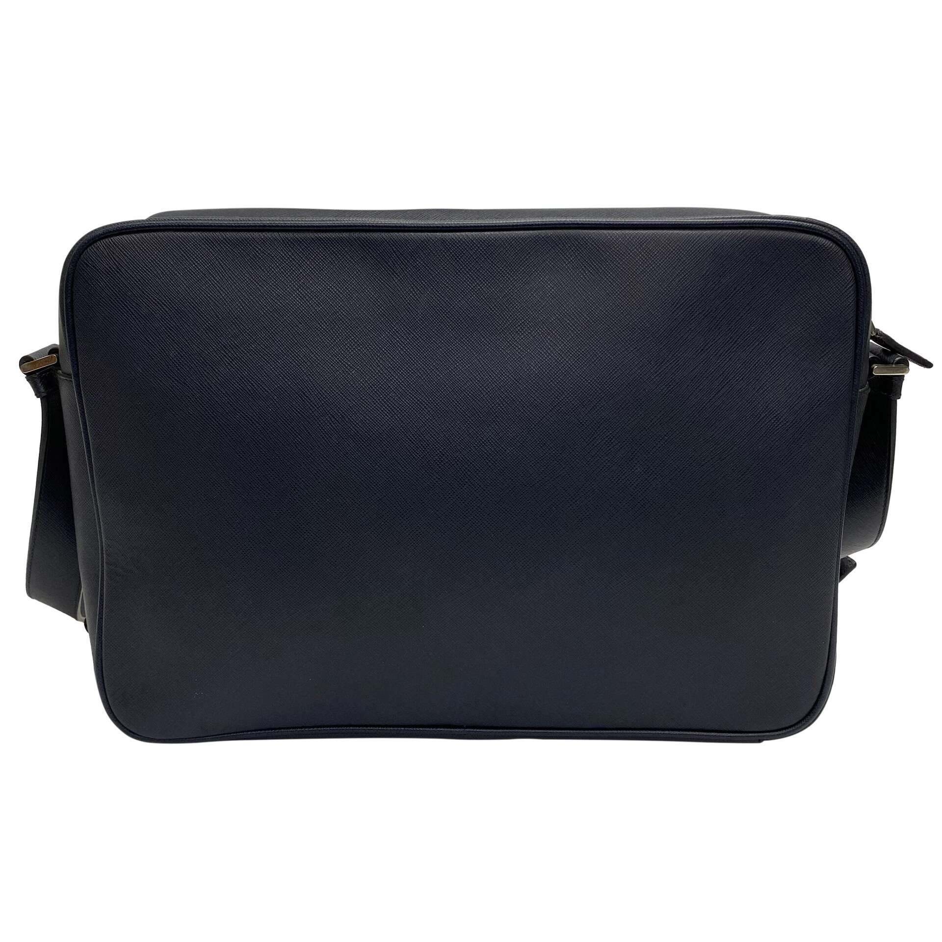 Pasta Prada Couro Azul Marinho