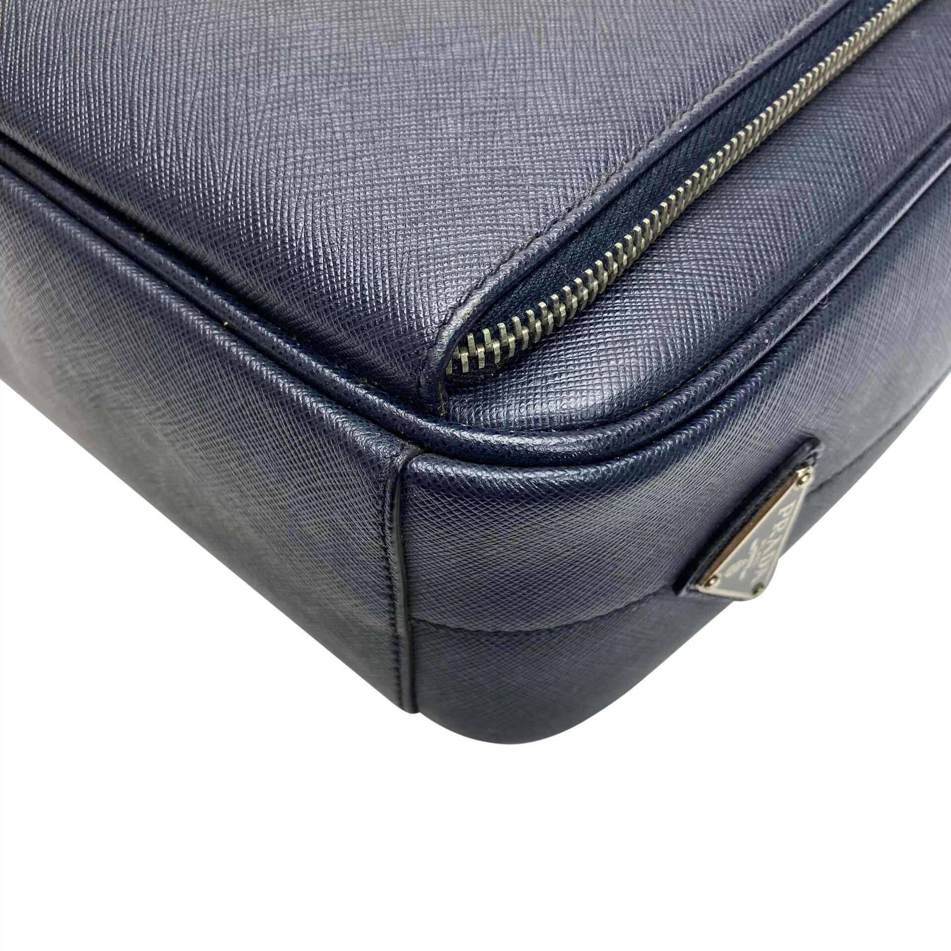 Pasta Prada Couro Azul Marinho