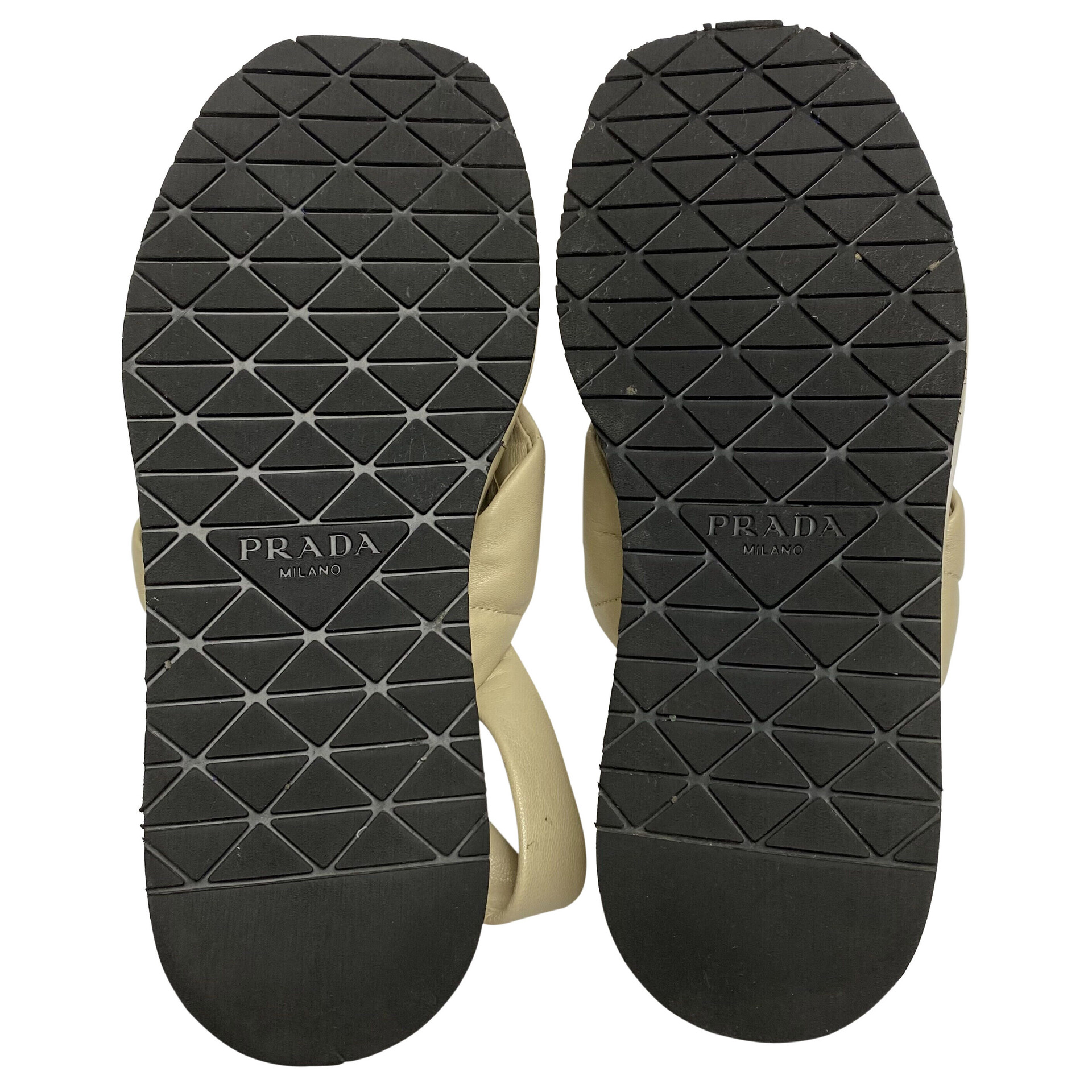 Sandália Prada Flatform Couro Bege