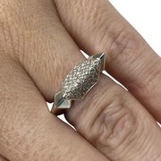 Anel Ouro Branco com Diamantes