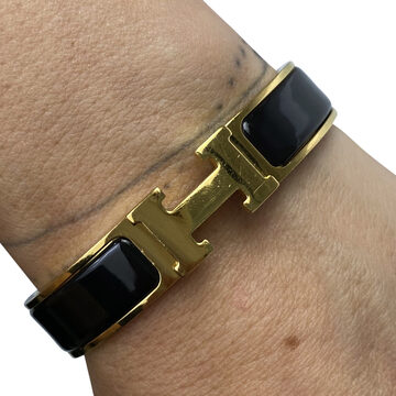 Bracelete Hermès Clic Clac H Preto