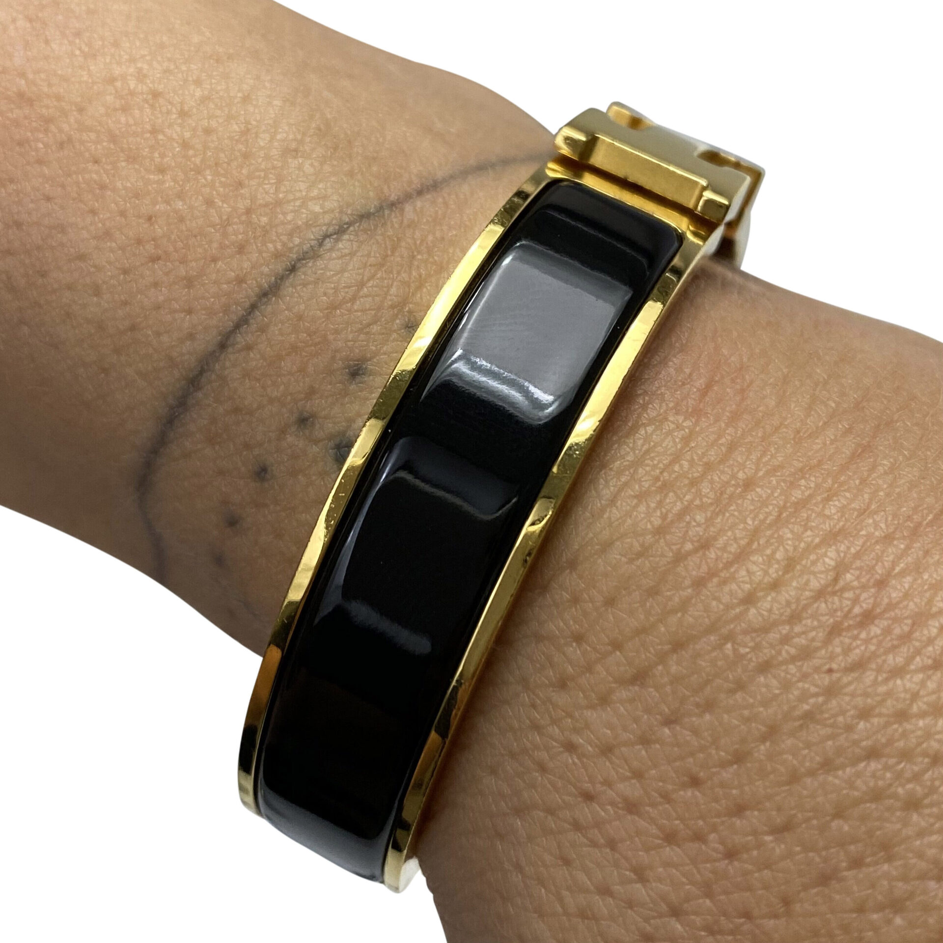 Bracelete Hermès Clic Clac H Preto