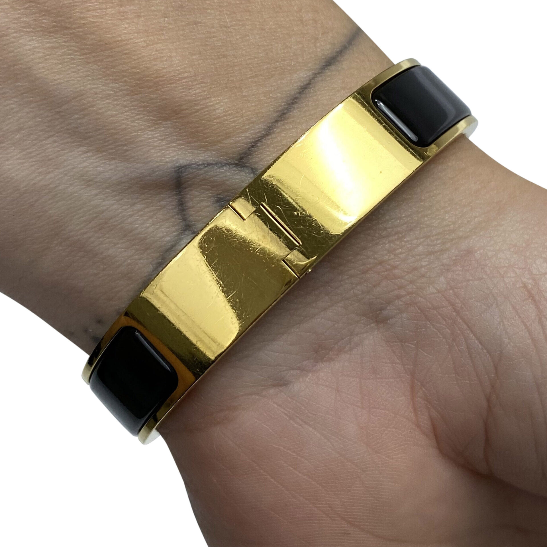 Bracelete Hermès Clic Clac H Preto