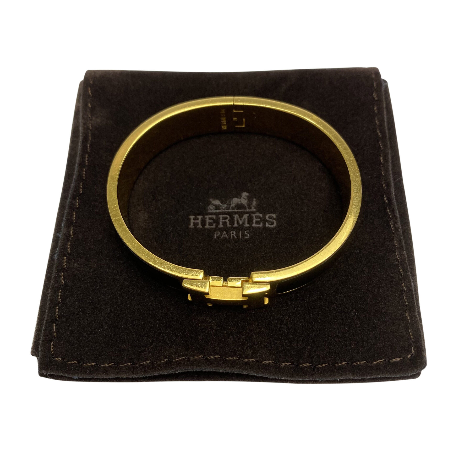 Bracelete Hermès Clic Clac H Preto