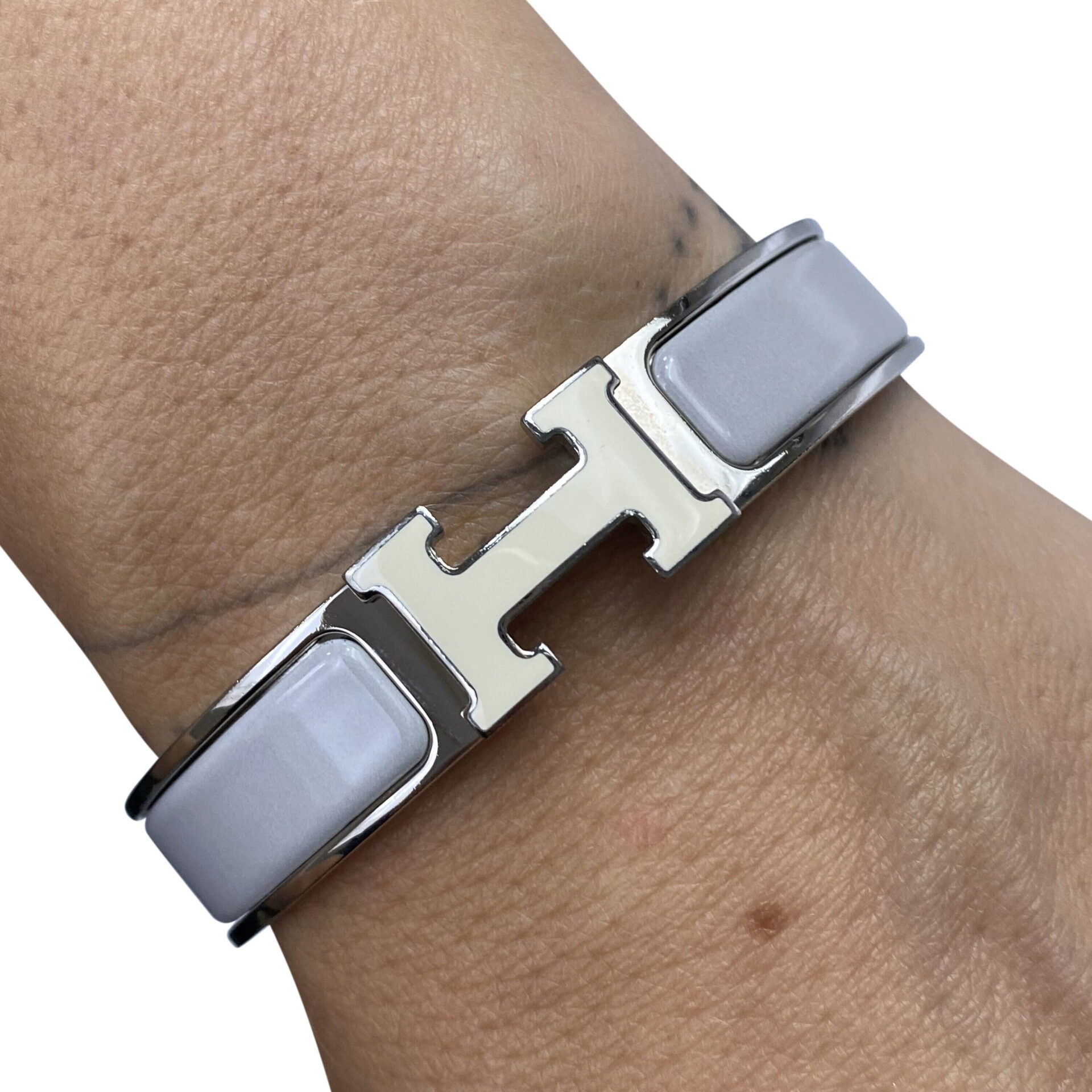 Bracelete Hermès Clic Clac H Branco