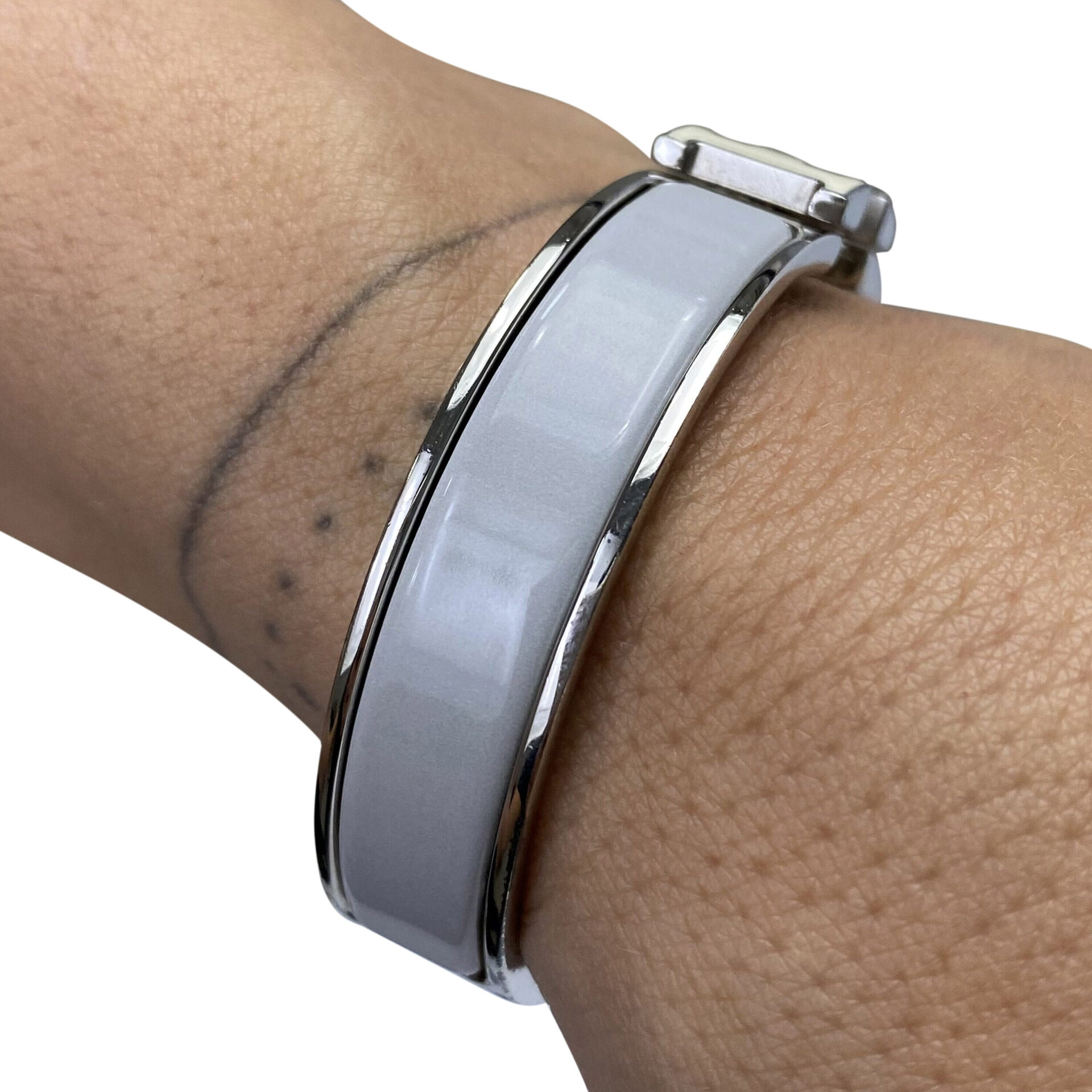 Bracelete Hermès Clic Clac H Branco