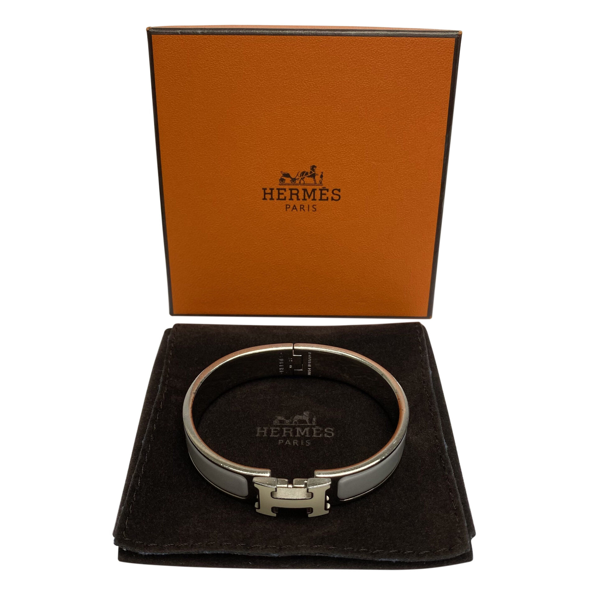 Bracelete Hermès Clic Clac H Branco