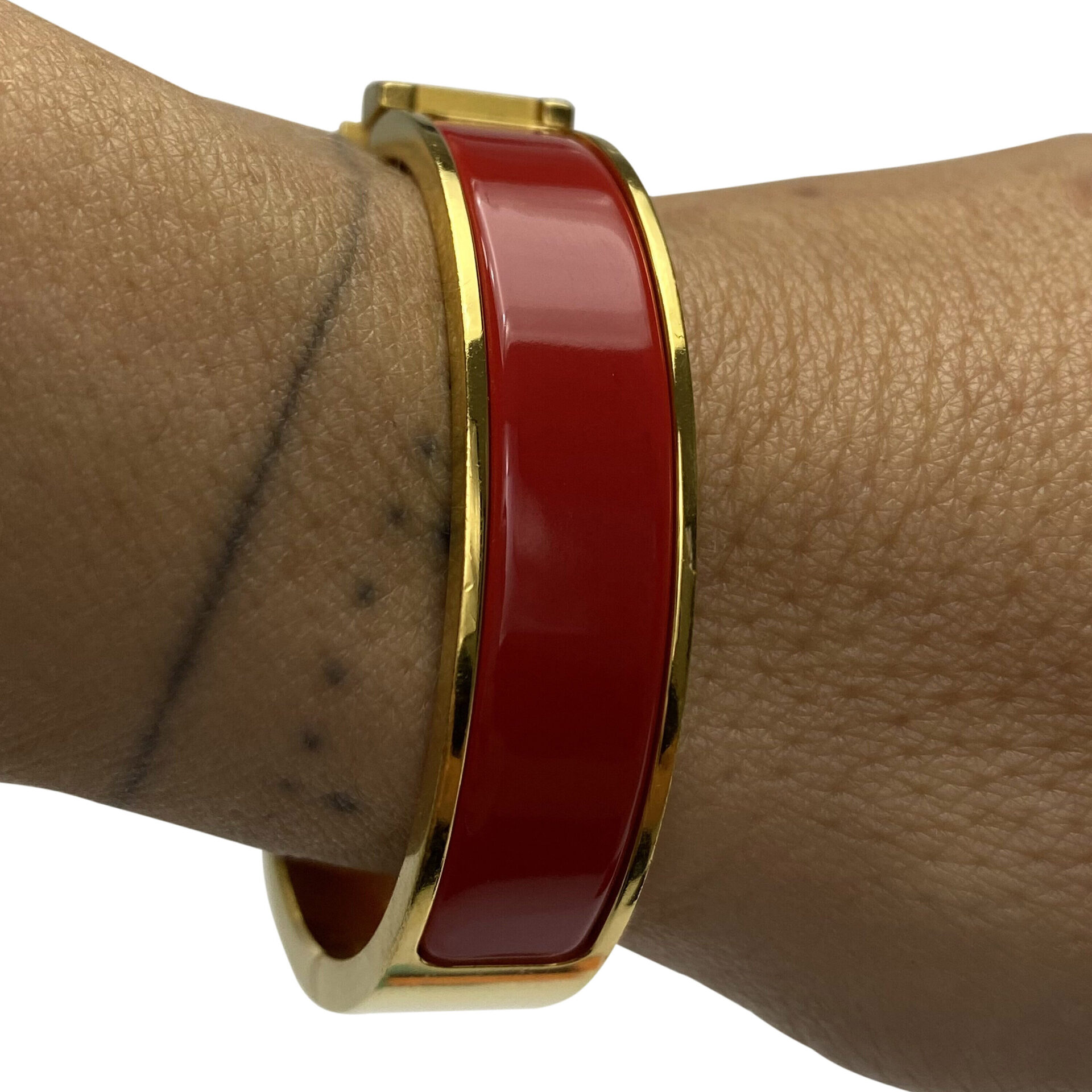 Bracelete Hermès Clic Clac H Vermelho