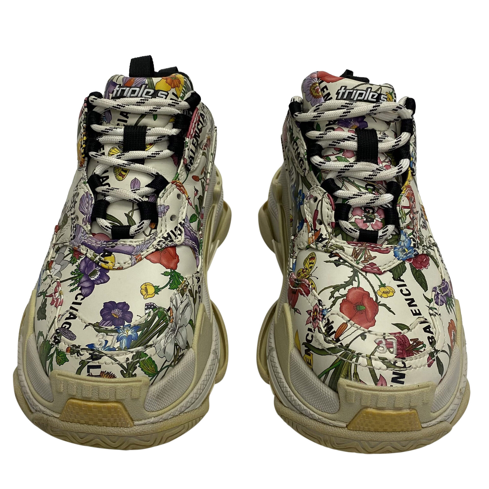 Tênis Gucci X Balenciaga Triple S Flora