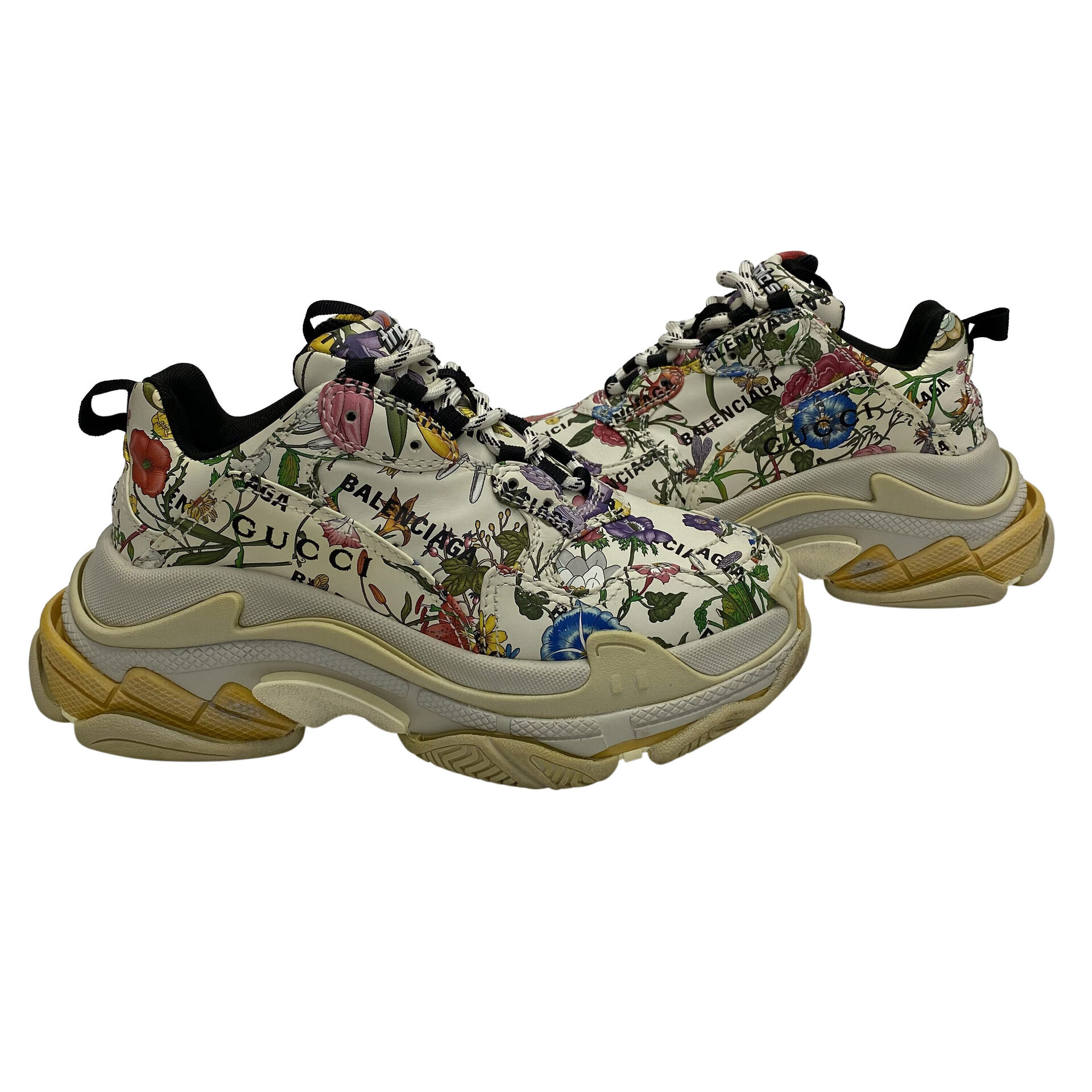 Tênis Gucci X Balenciaga Triple S Flora