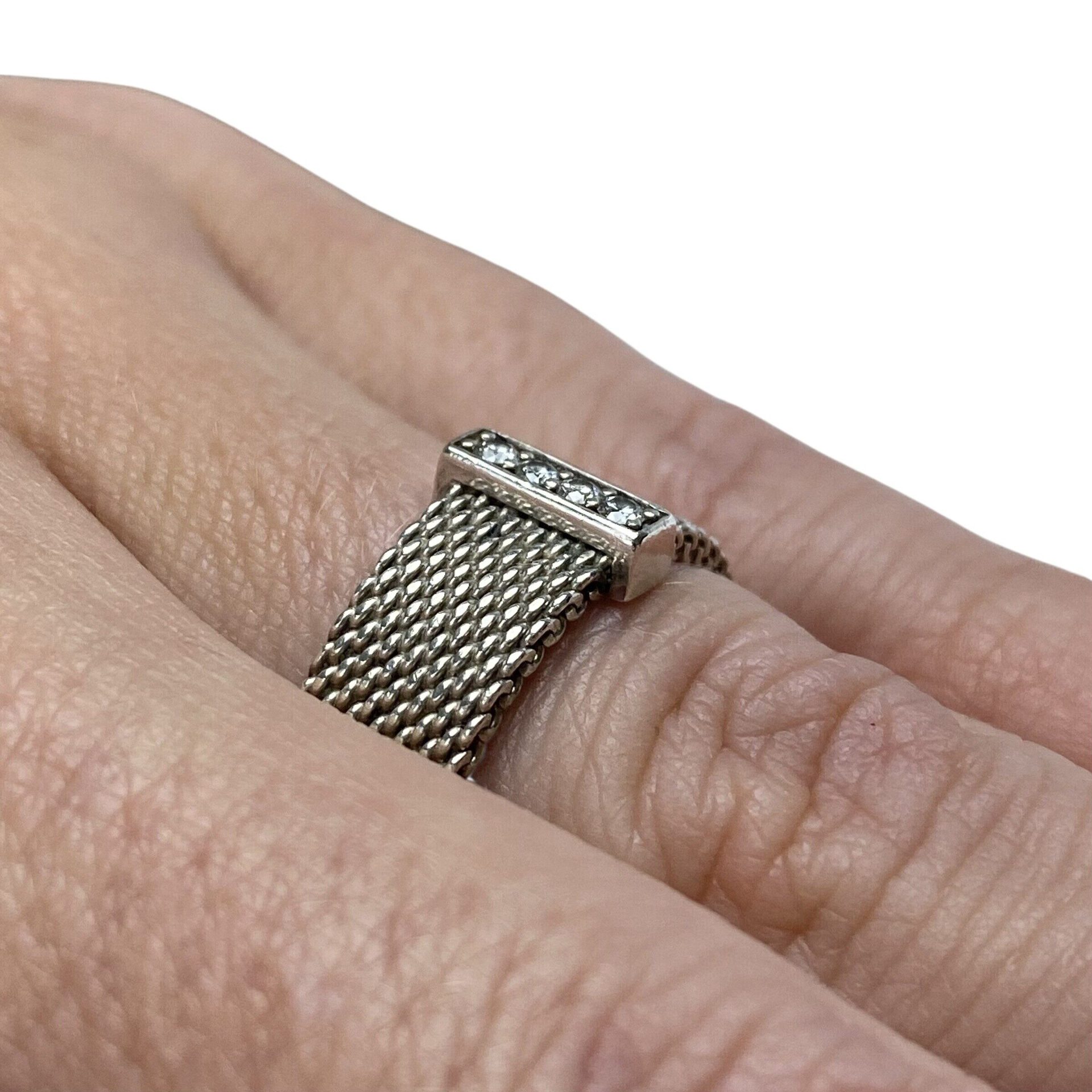 Anel Tiffany & Co. Mesh Somerset Diamante Prata