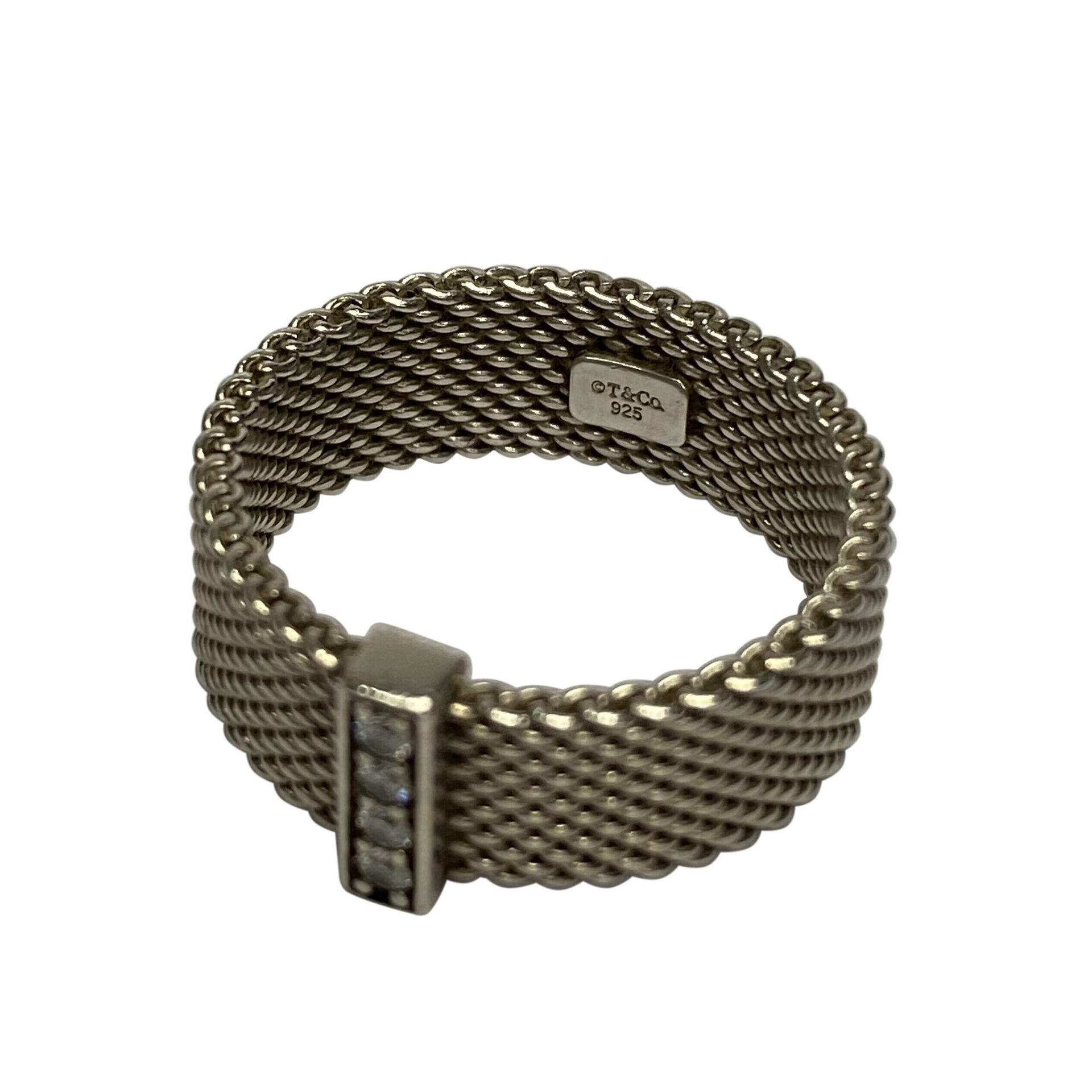 Anel Tiffany & Co. Mesh Somerset Diamante Prata