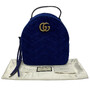 Mochila Gucci GG Marmont Veludo Azul
