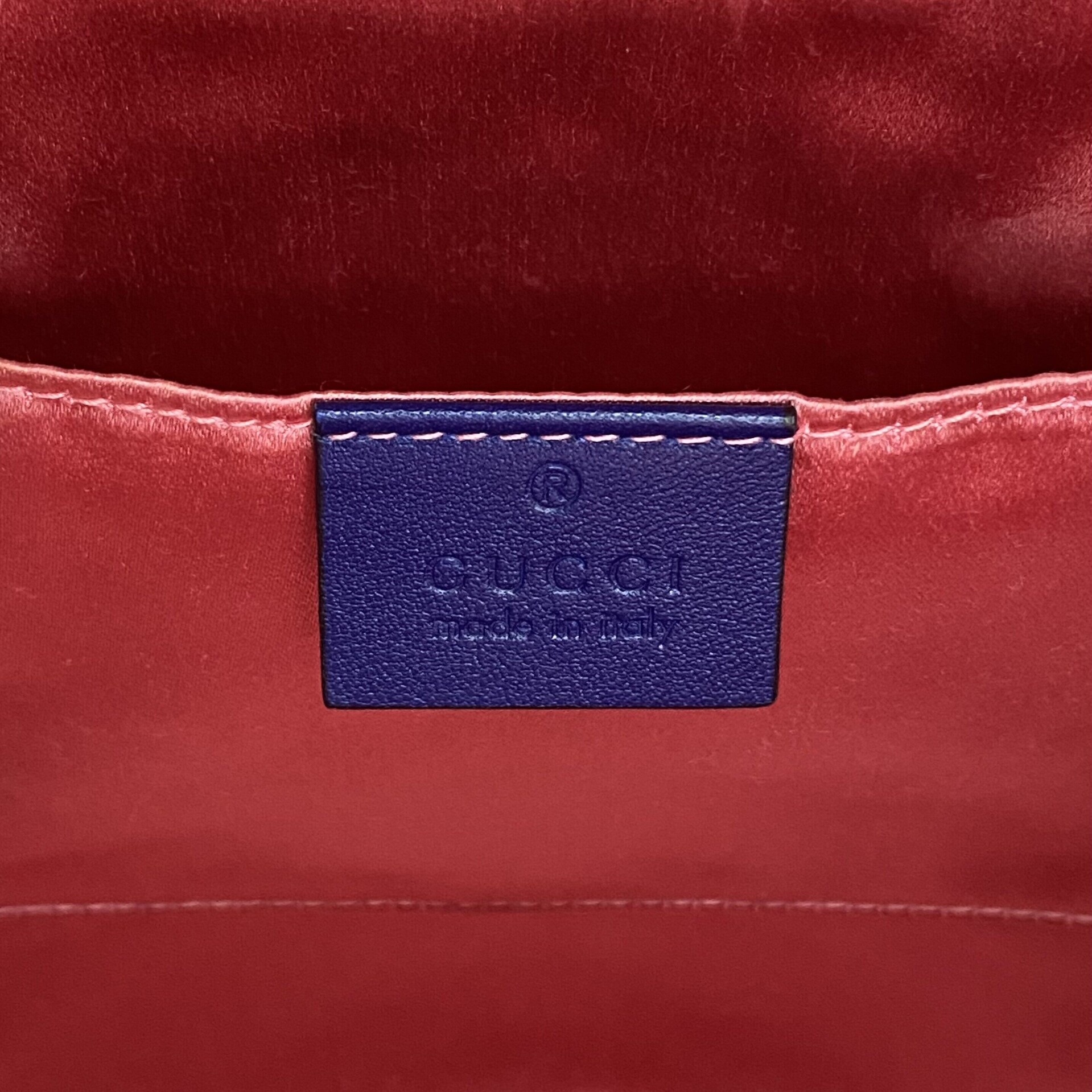 Mochila Gucci GG Marmont Veludo Azul