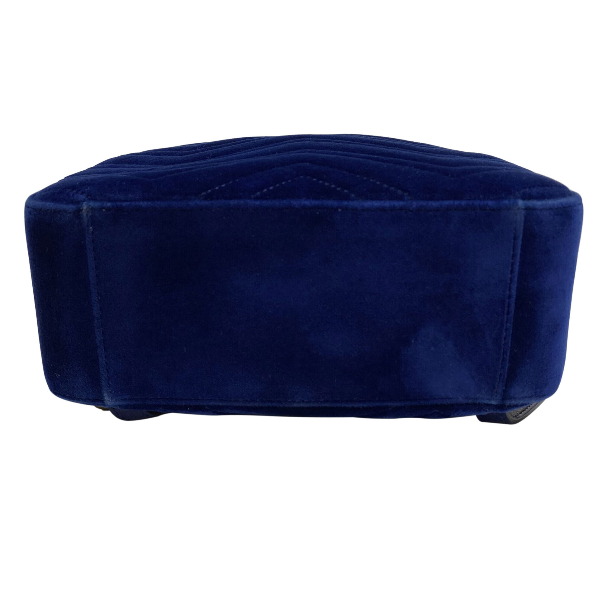 Mochila Gucci GG Marmont Veludo Azul