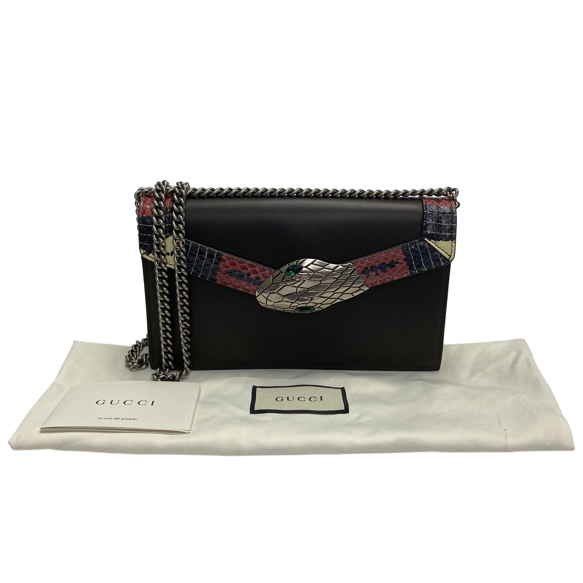 Bolsa Gucci Snakeskin-Trimmed