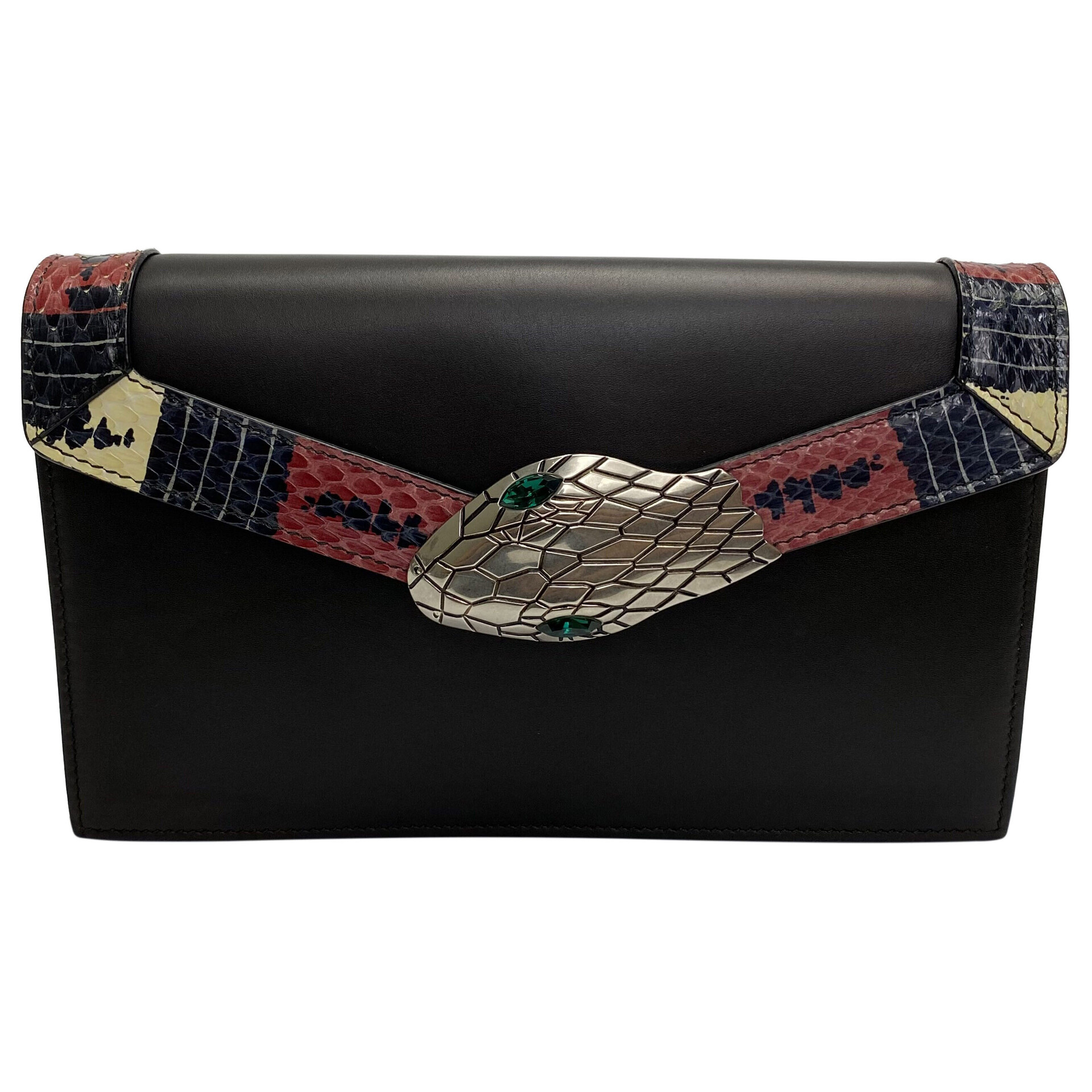 Bolsa Gucci Snakeskin-Trimmed