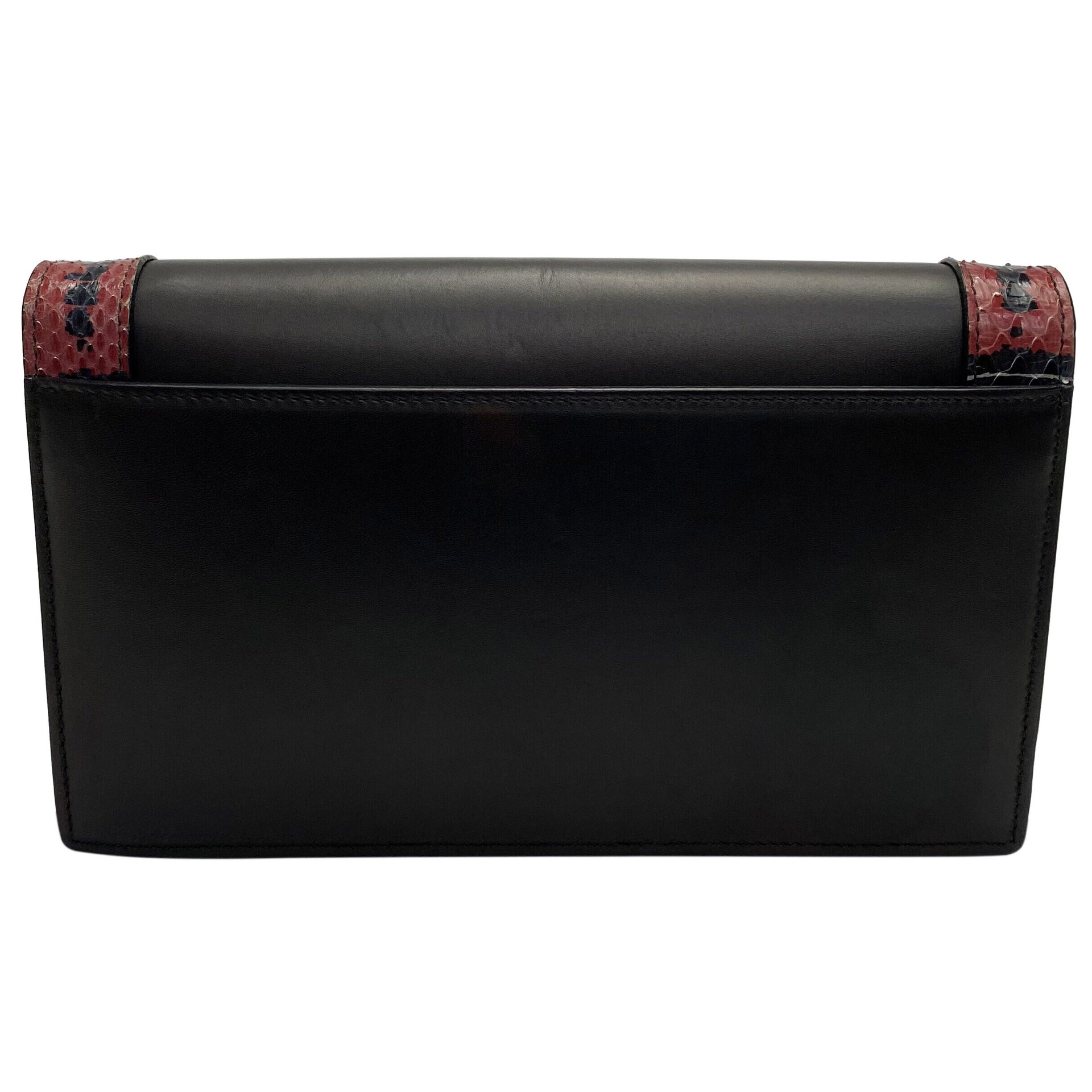 Bolsa Gucci Snakeskin-Trimmed