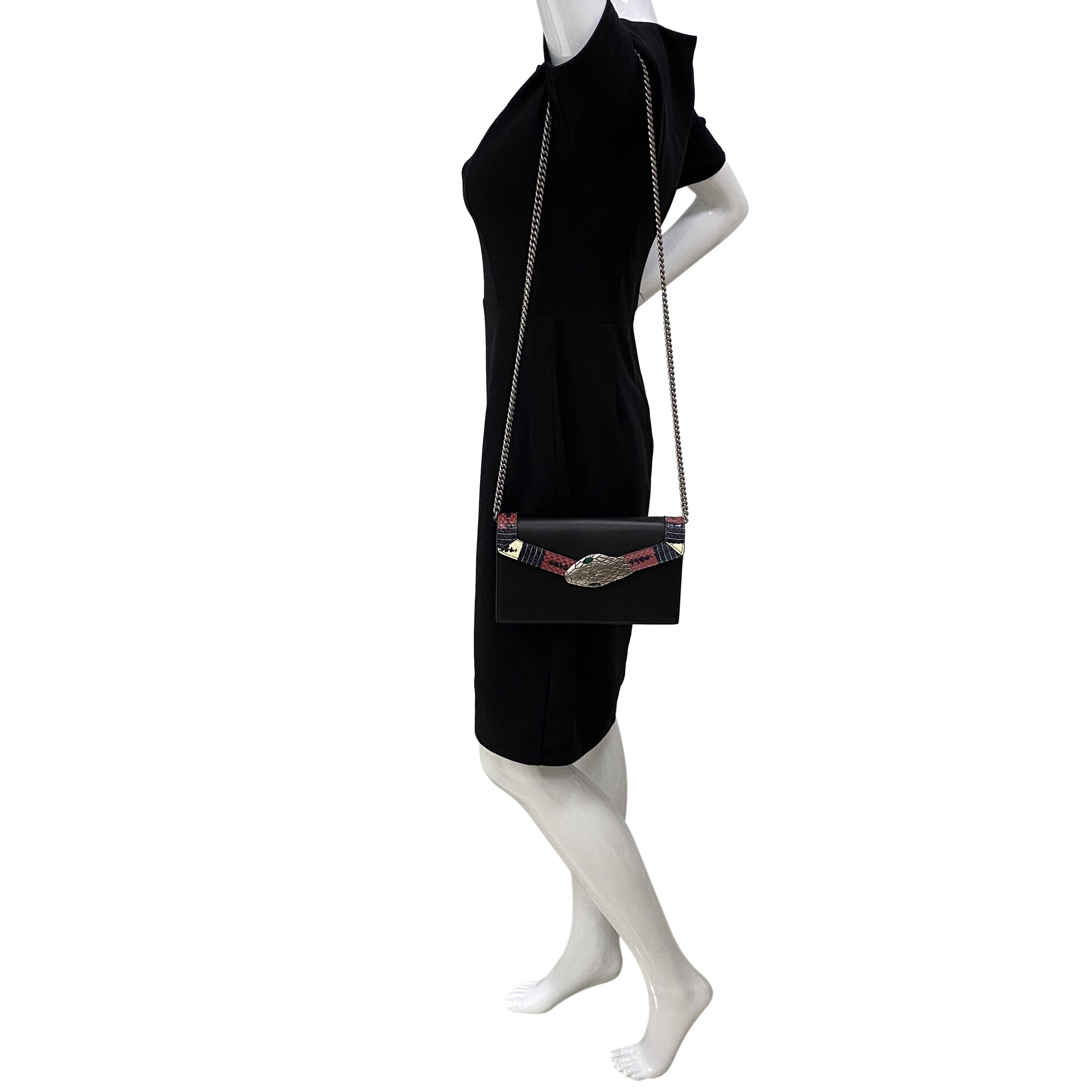 Bolsa Gucci Snakeskin-Trimmed