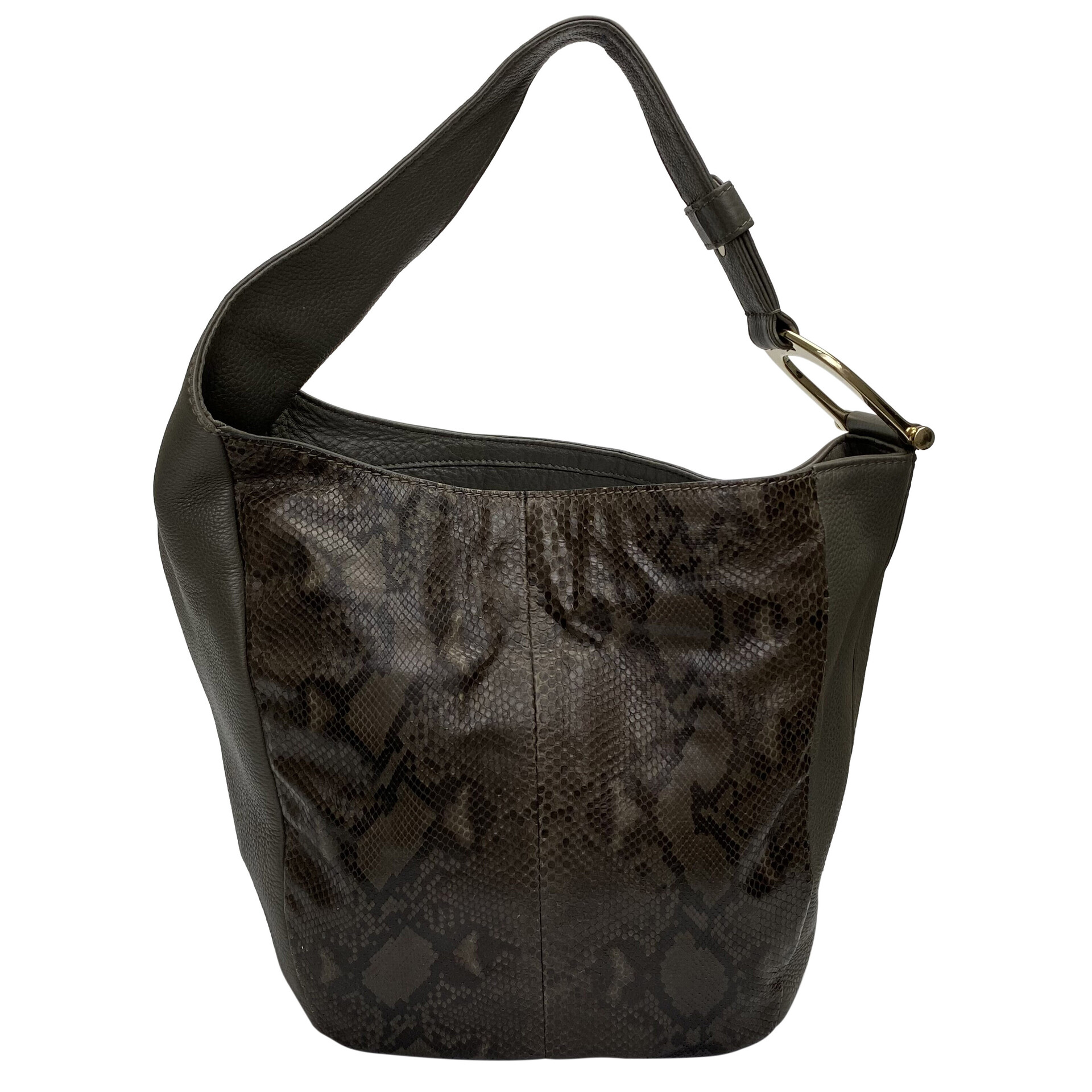 Bolsa Gucci Hobo Cinza Píton