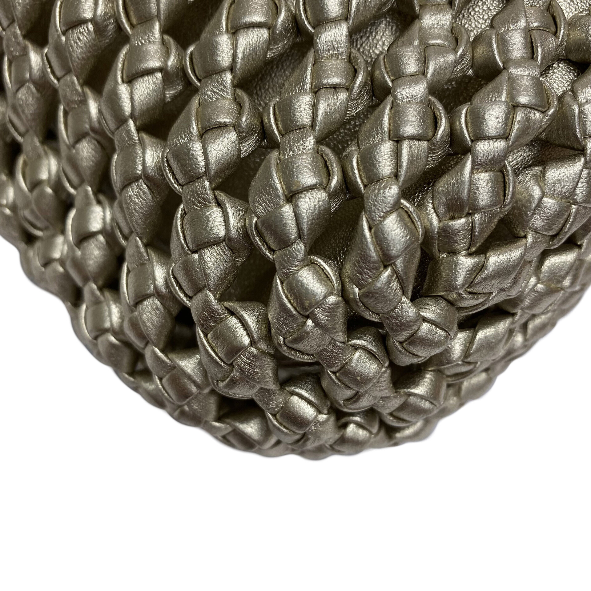 Bolsa Miu Miu Macramê Couro Metalizado