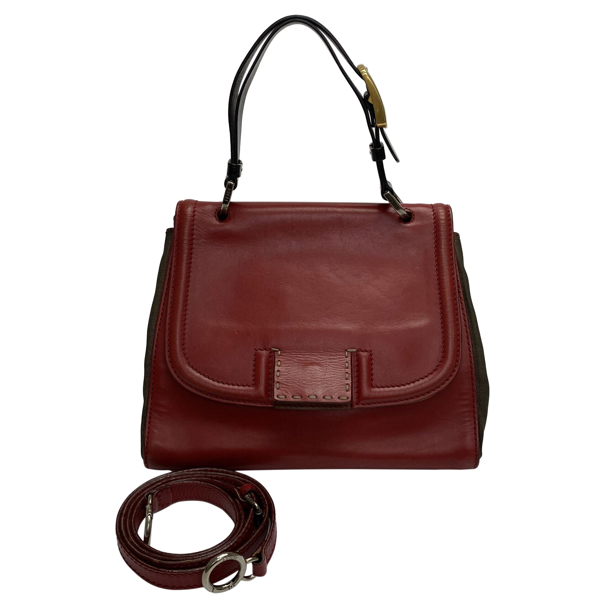 Bolsa Fendi Silvana Couro Vermelho