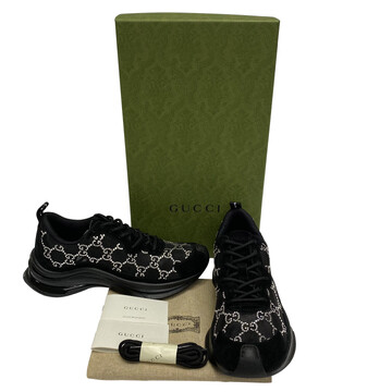 Tênis Gucci Run GG Crystais Preto