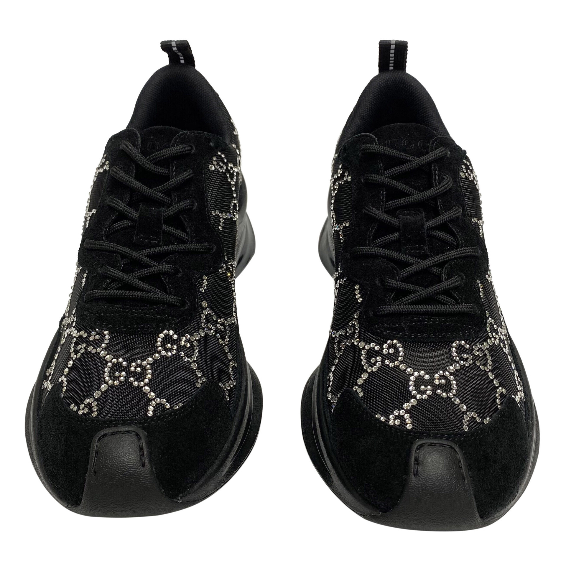Tênis Gucci Run GG Crystais Preto