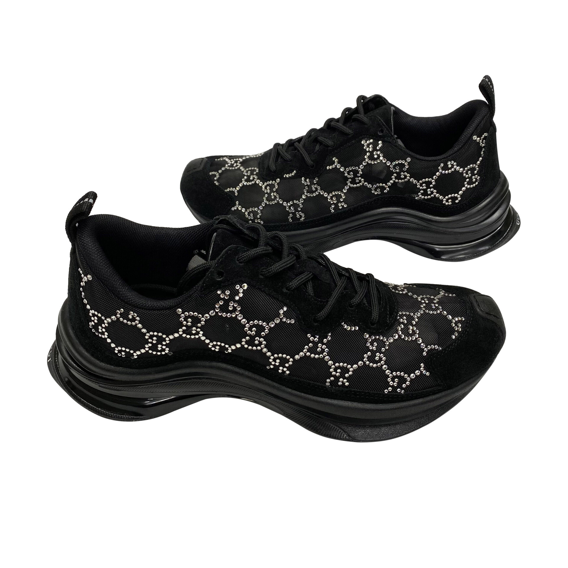 Tênis Gucci Run GG Crystais Preto