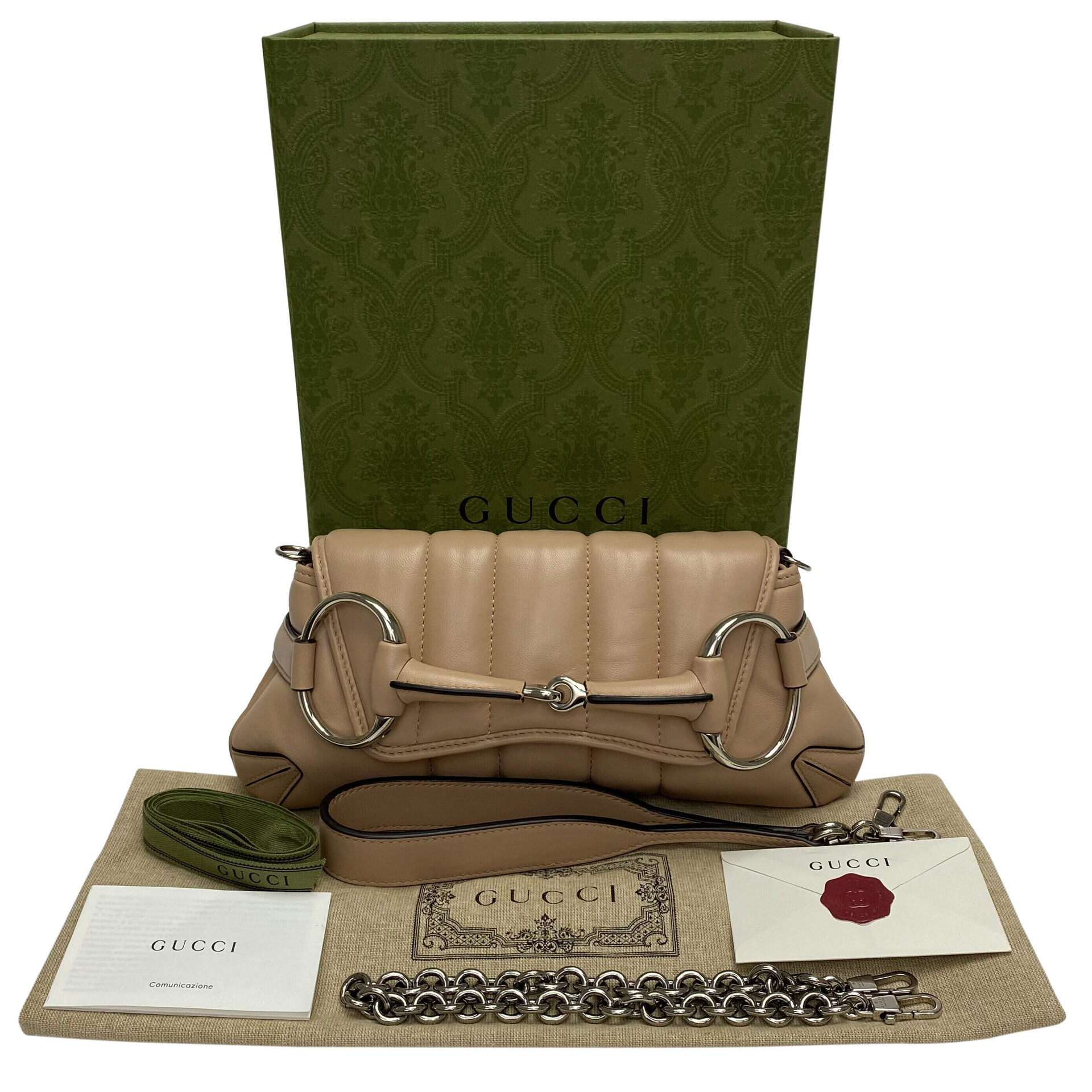 Bolsa Gucci Horsebit Chain Nude