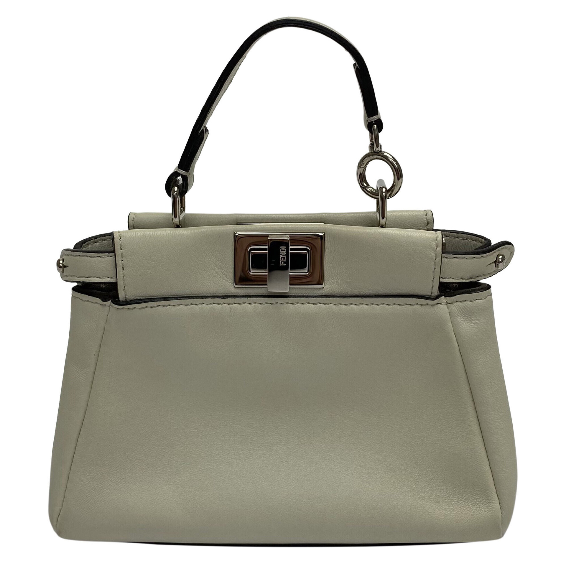 Bolsa Fendi Micro Peekaboo Off White
