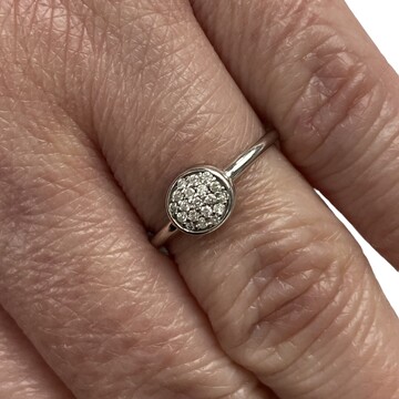 Anel Vivara Pavê Ouro Branco com Diamantes