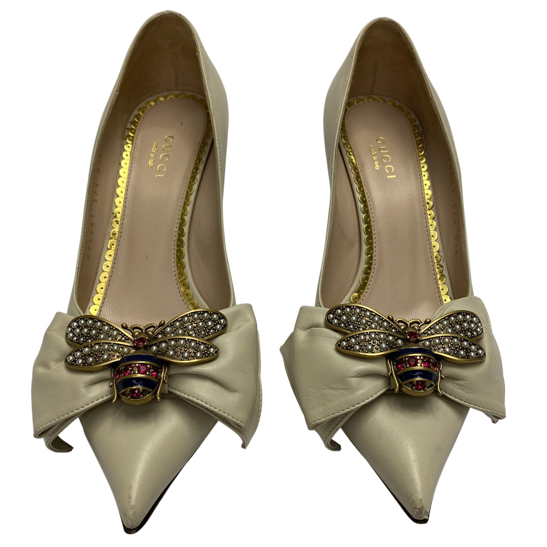 Scarpin Gucci Bee Off White